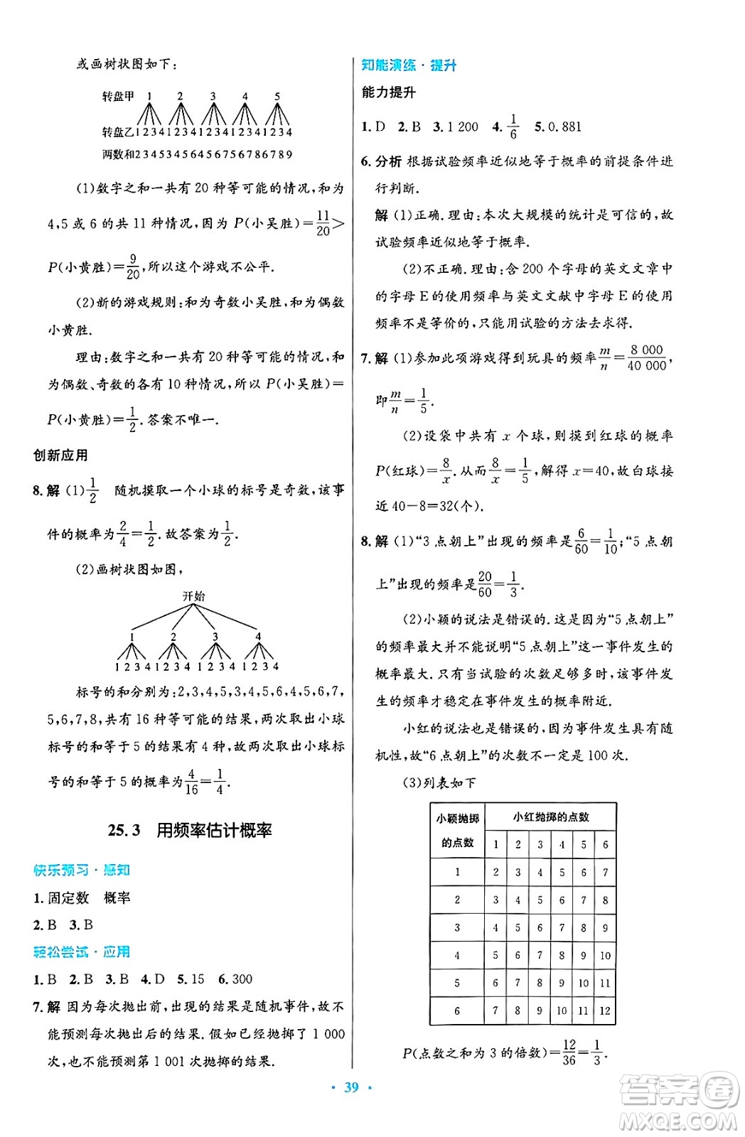 人民教育出版社2024年秋初中同步測控優(yōu)化設計九年級數(shù)學上冊人教版答案