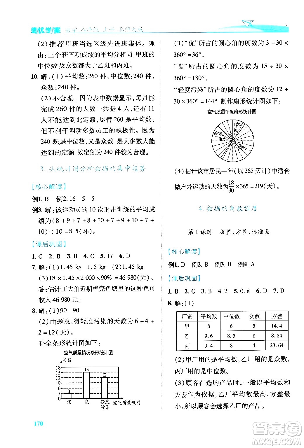 陜西師范大學(xué)出版總社有限公司2024年秋績(jī)優(yōu)學(xué)案八年級(jí)數(shù)學(xué)上冊(cè)人教版北師大版答案