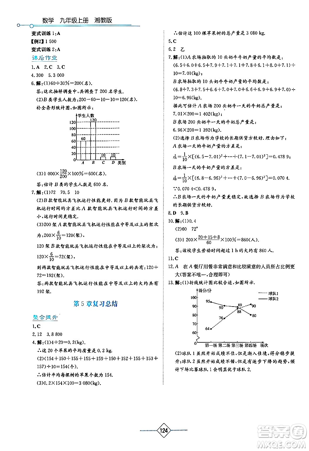 湖南教育出版社2024年秋學(xué)法大視野九年級(jí)數(shù)學(xué)上冊(cè)湘教版答案