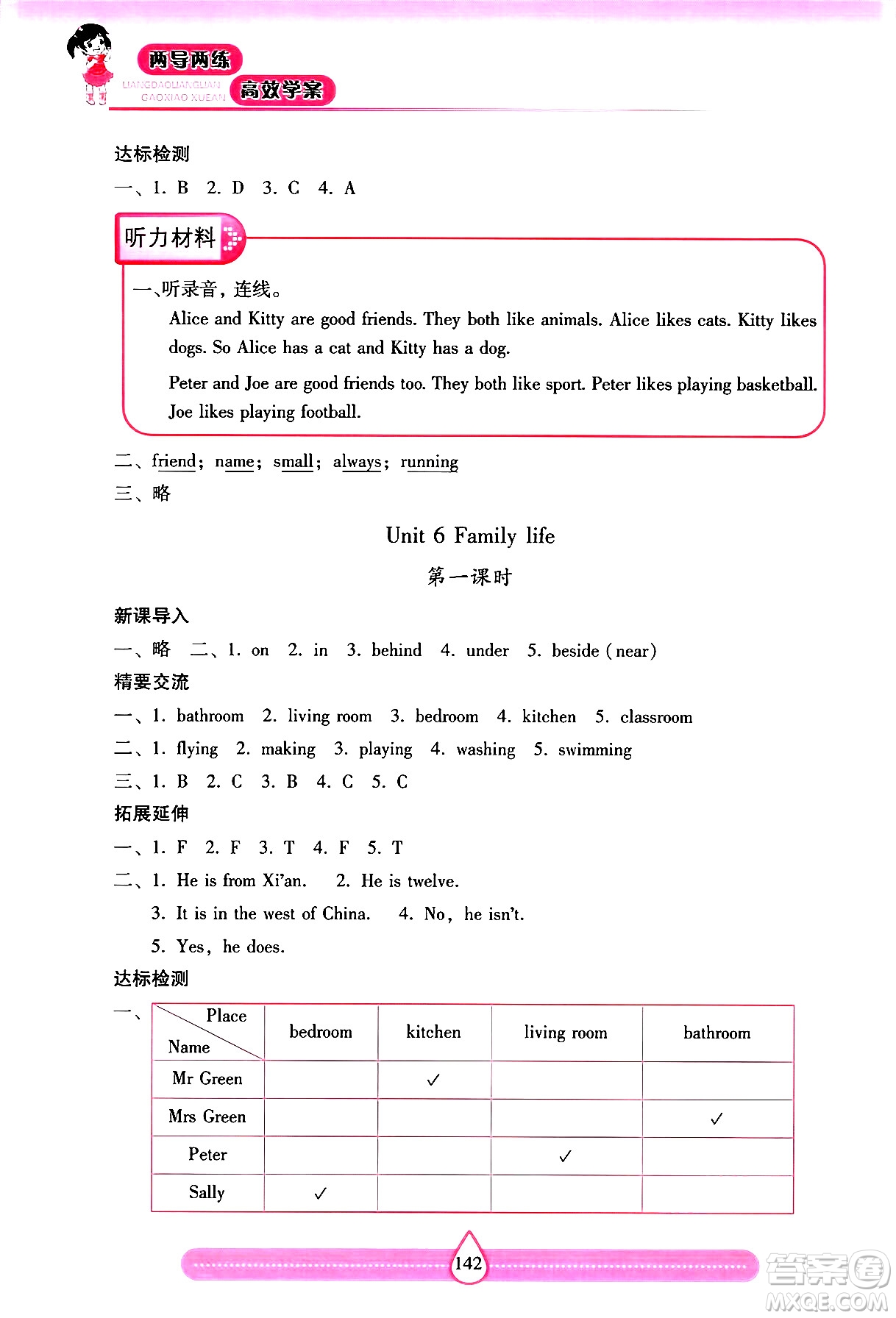 希望出版社2024年秋新課標(biāo)兩導(dǎo)兩練高效學(xué)案五年級(jí)英語上冊(cè)滬教版答案