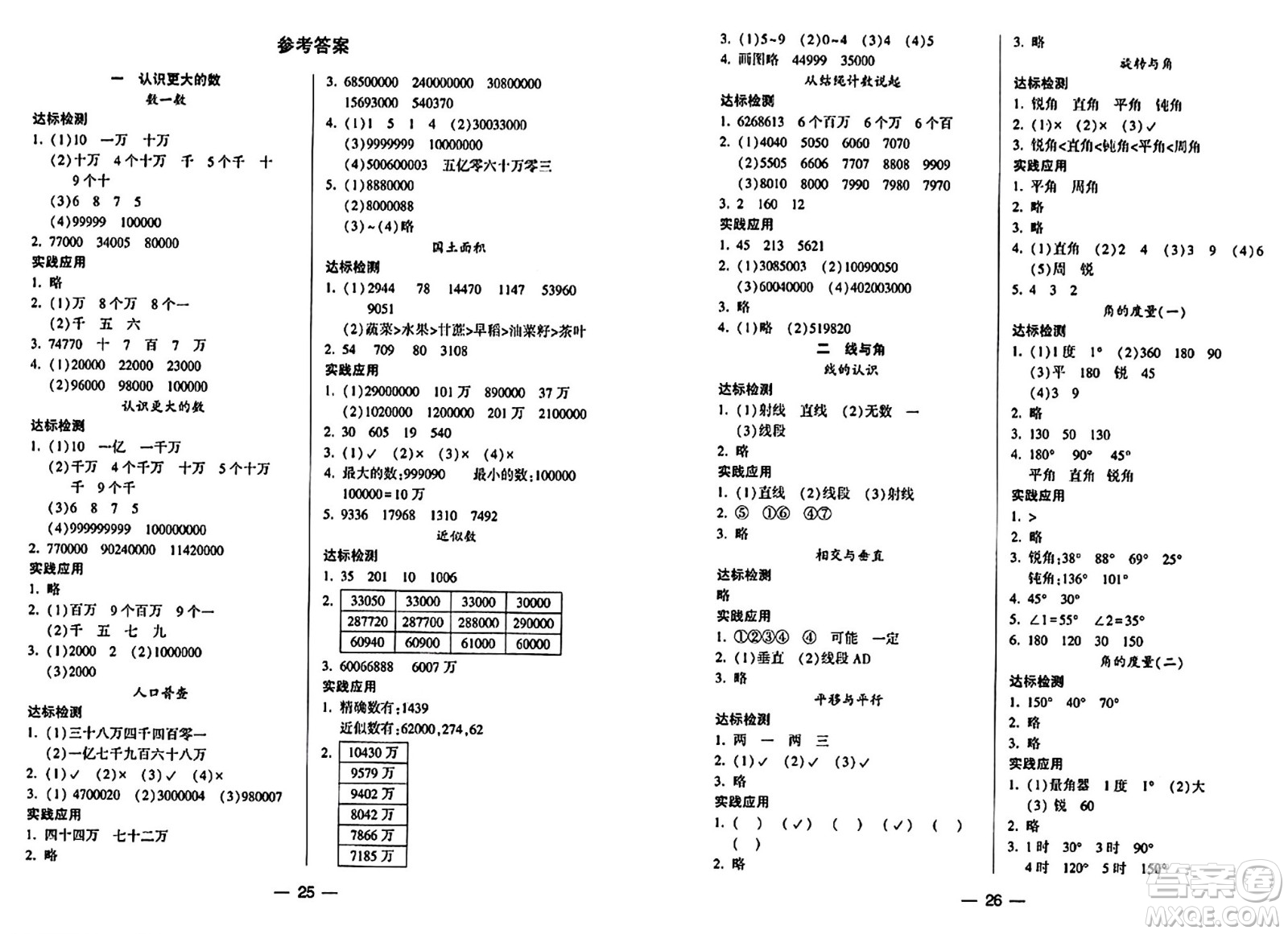 希望出版社2024年秋新課標(biāo)兩導(dǎo)兩練高效學(xué)案四年級數(shù)學(xué)上冊北師大版答案