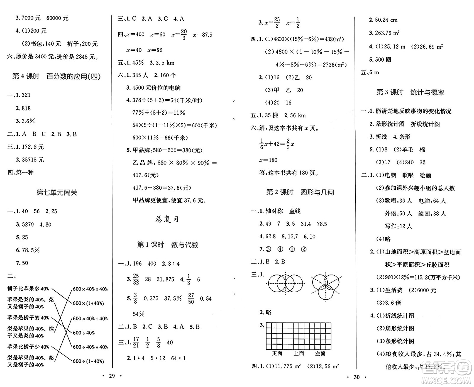 北京師范大學(xué)出版社2024年秋小學(xué)同步測控優(yōu)化設(shè)計六年級數(shù)學(xué)上冊北師大版答案