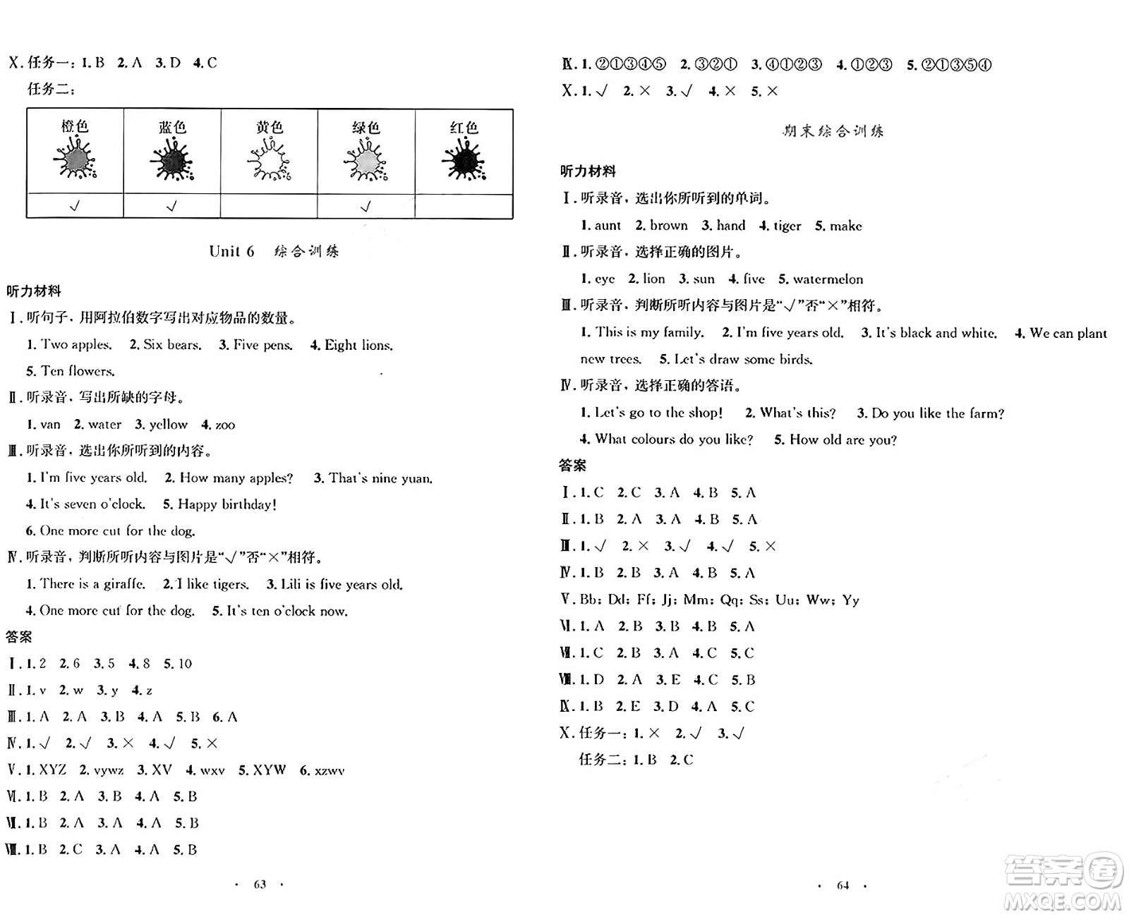 人民教育出版社2024年秋小學(xué)同步測(cè)控優(yōu)化設(shè)計(jì)三年級(jí)英語上冊(cè)人教PEP版增強(qiáng)版三起點(diǎn)答案