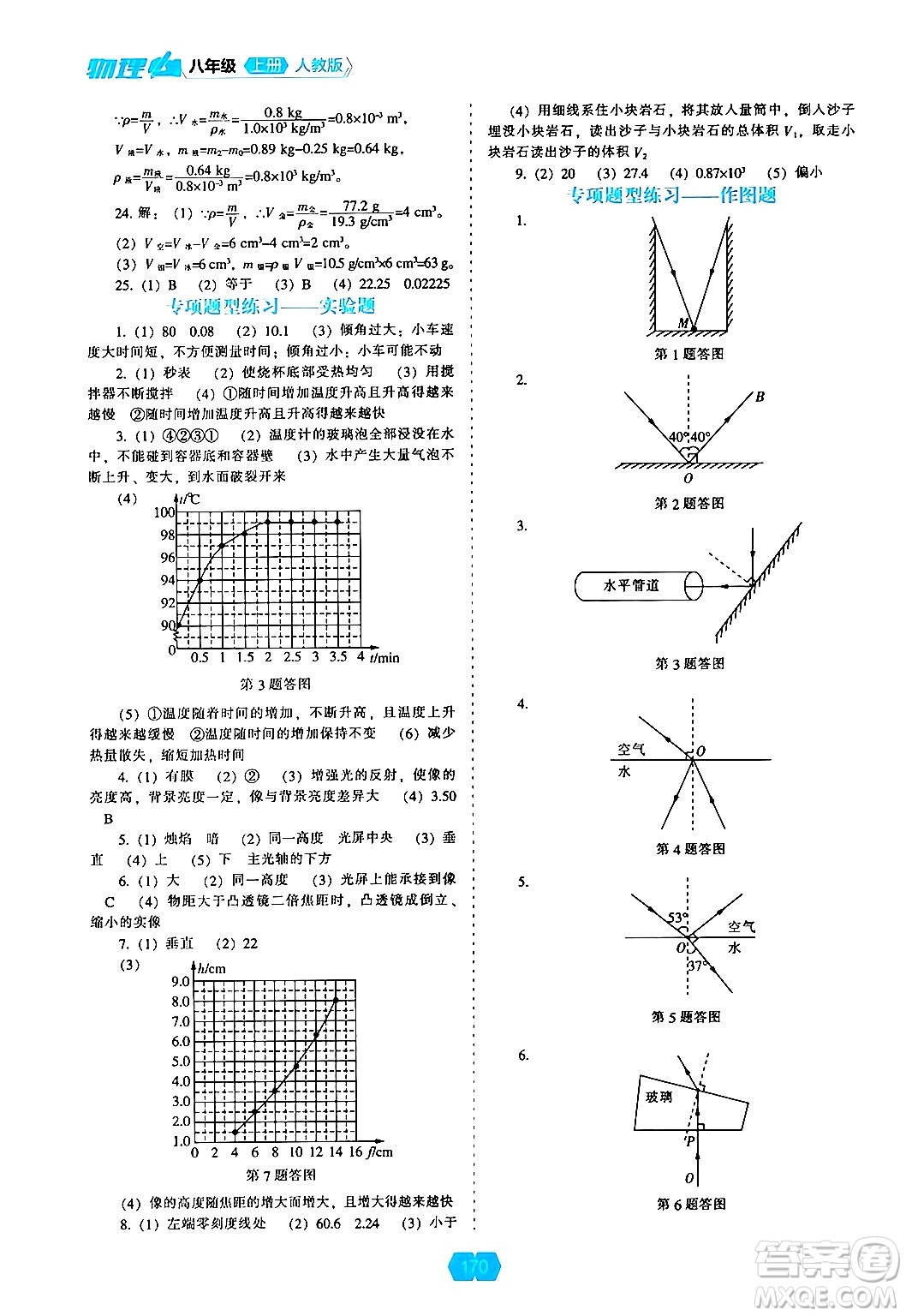 遼海出版社2024年秋新課程能力培養(yǎng)八年級物理上冊人教版答案