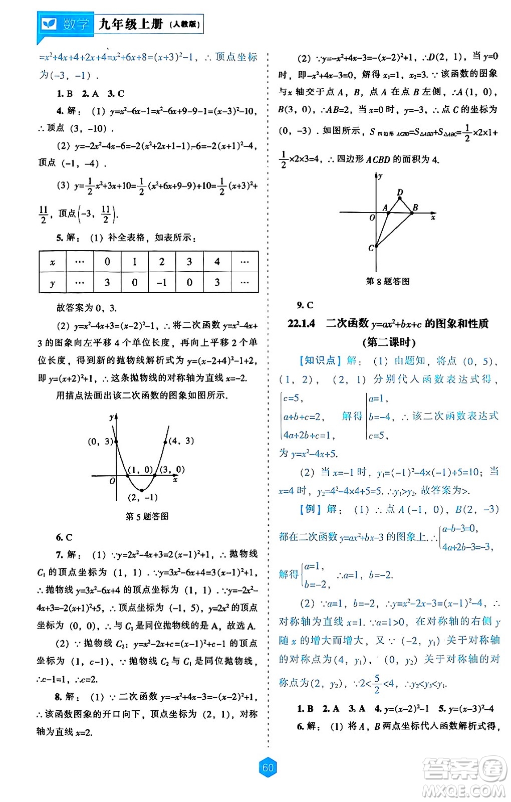 遼海出版社2024年秋新課程能力培養(yǎng)九年級數(shù)學(xué)上冊人教版答案