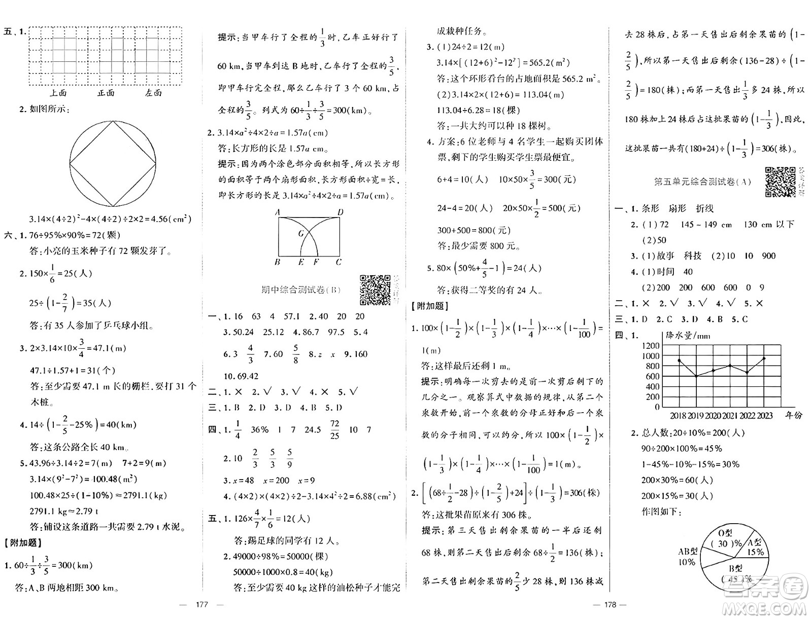 寧夏人民教育出版社2024年秋學(xué)霸提優(yōu)大試卷六年級(jí)數(shù)學(xué)上冊(cè)北師大版答案