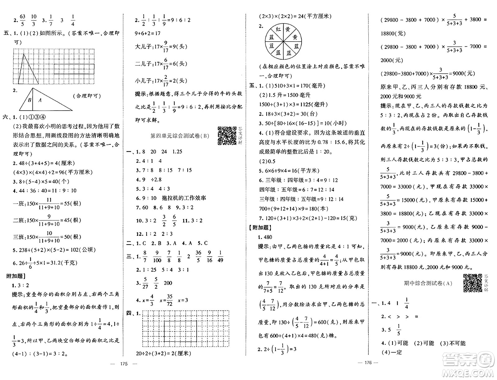 寧夏人民教育出版社2024年秋學(xué)霸提優(yōu)大試卷六年級數(shù)學(xué)上冊青島版答案