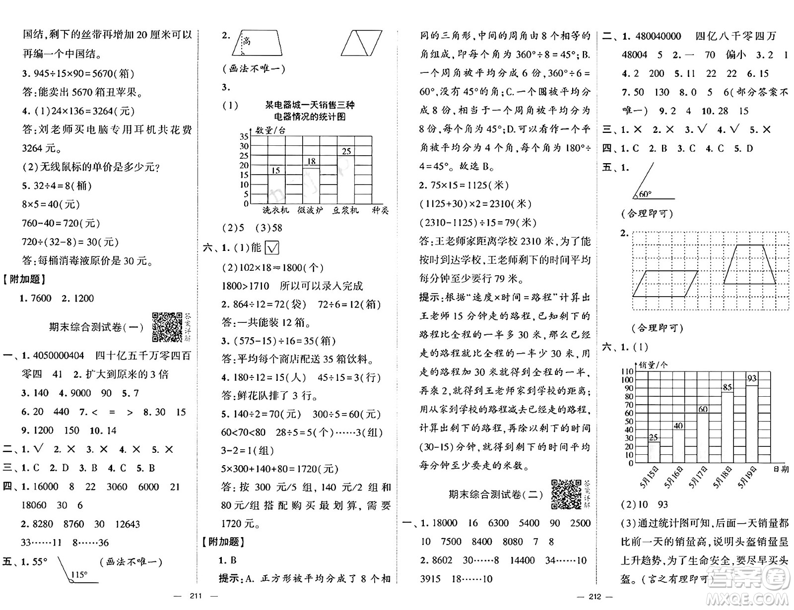 寧夏人民教育出版社2024年秋學(xué)霸提優(yōu)大試卷四年級數(shù)學(xué)上冊人教版答案