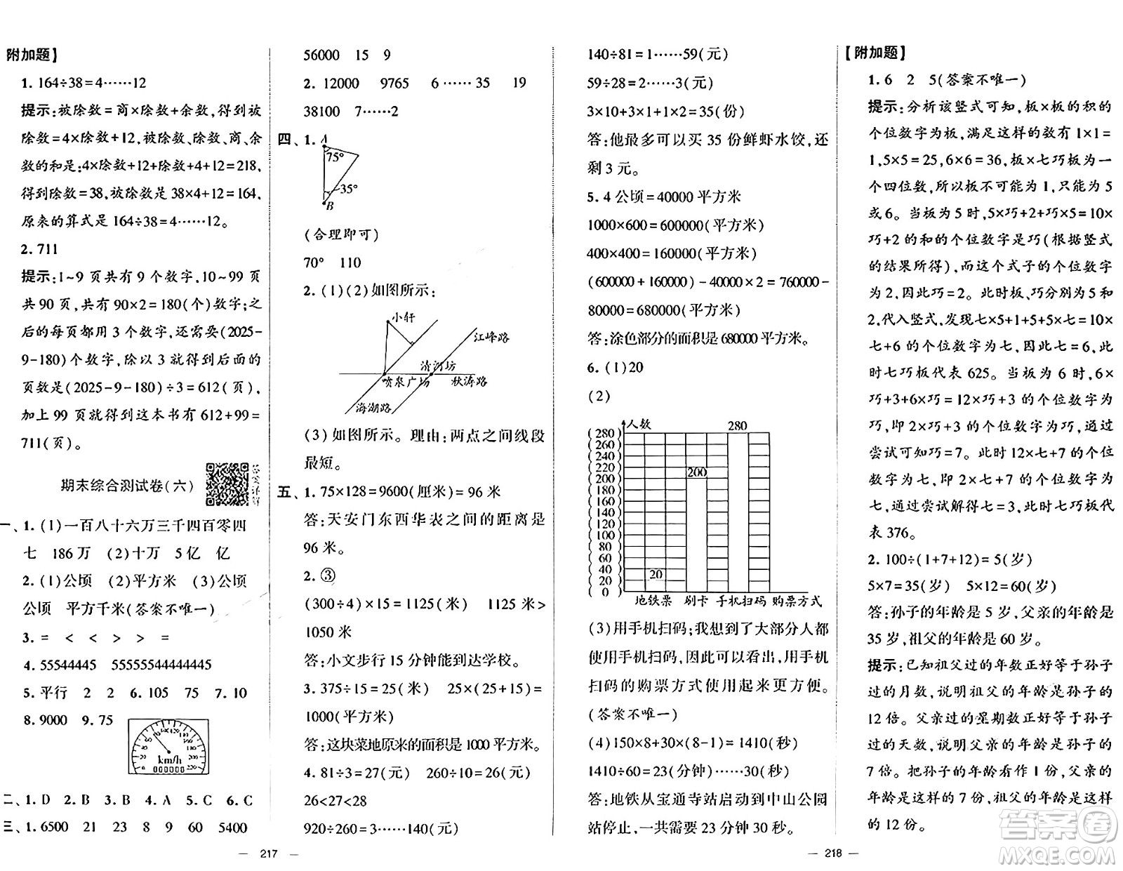 寧夏人民教育出版社2024年秋學(xué)霸提優(yōu)大試卷四年級數(shù)學(xué)上冊人教版答案