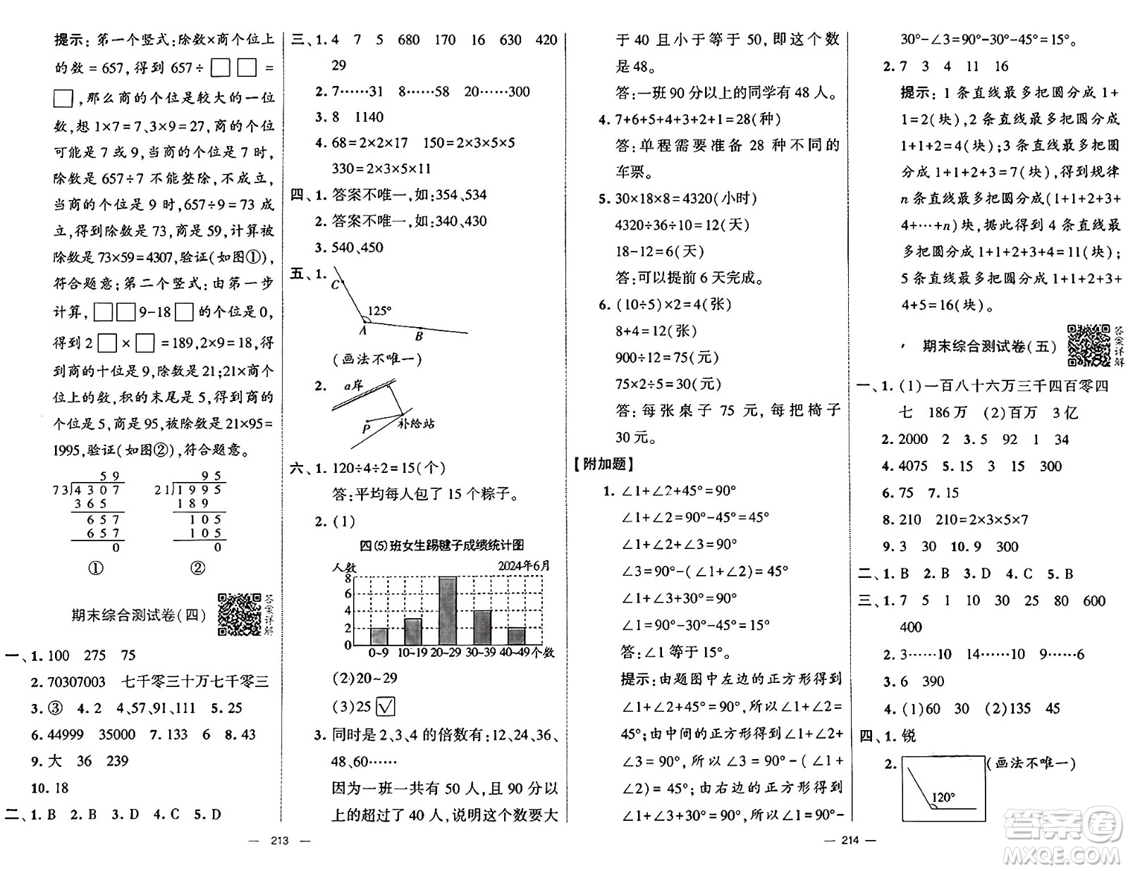 河海大學出版社2024年秋學霸提優(yōu)大試卷四年級數(shù)學上冊冀教版答案