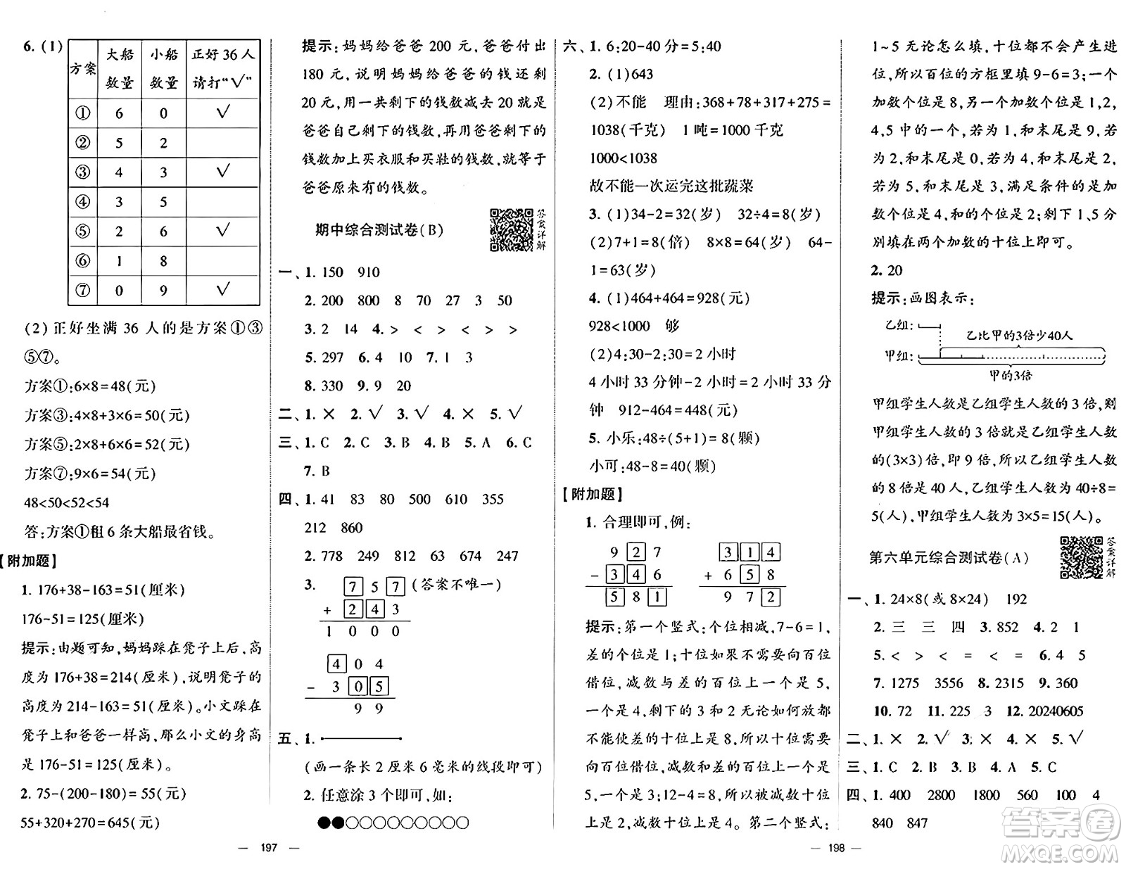 寧夏人民教育出版社2024年秋學(xué)霸提優(yōu)大試卷三年級數(shù)學(xué)上冊人教版答案