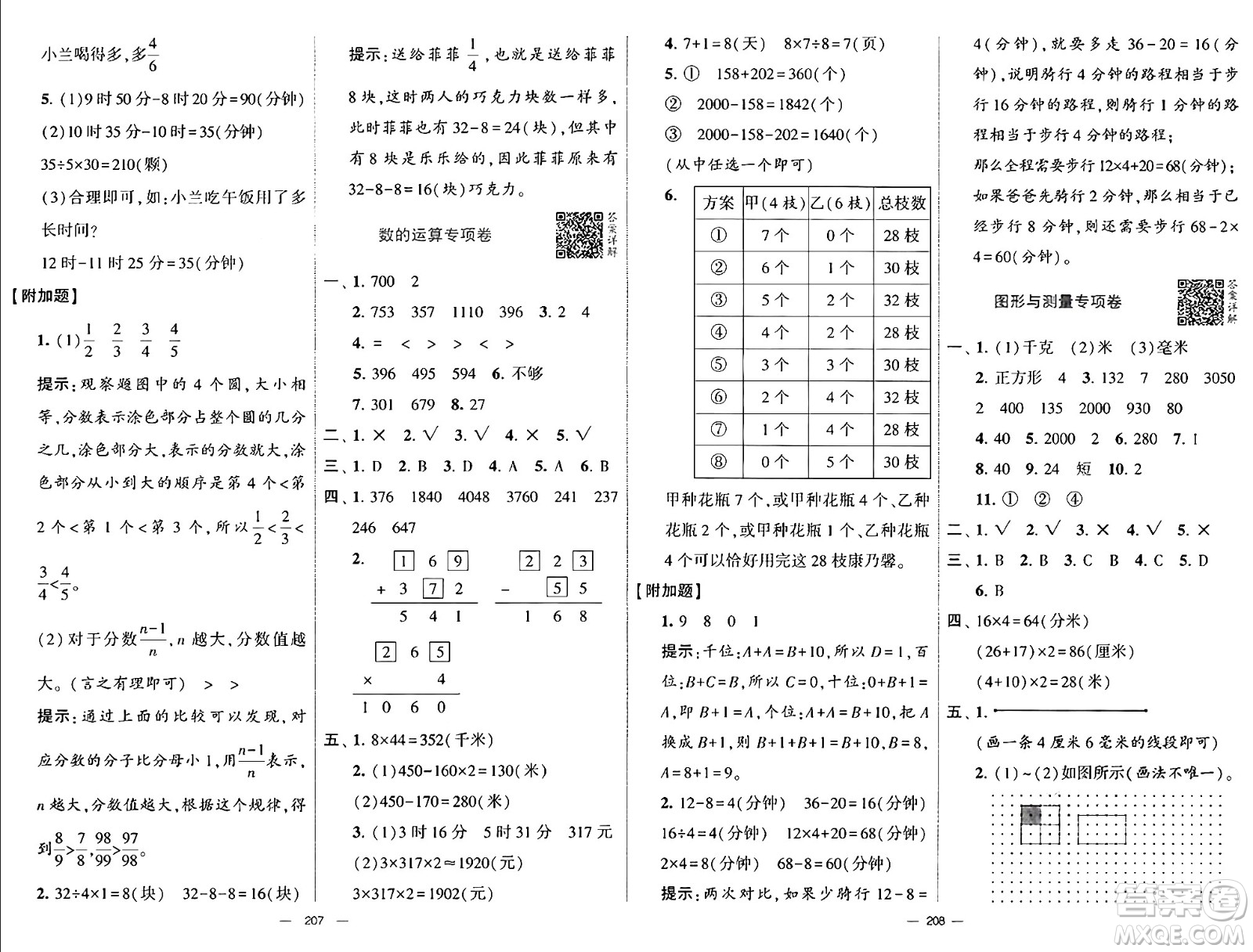 寧夏人民教育出版社2024年秋學(xué)霸提優(yōu)大試卷三年級數(shù)學(xué)上冊人教版答案