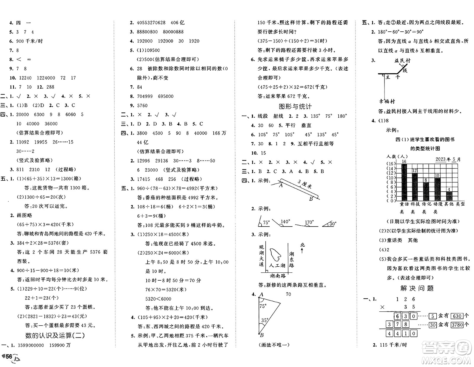 首都師范大學(xué)出版社2024年秋53全優(yōu)卷四年級(jí)數(shù)學(xué)上冊(cè)青島版答案