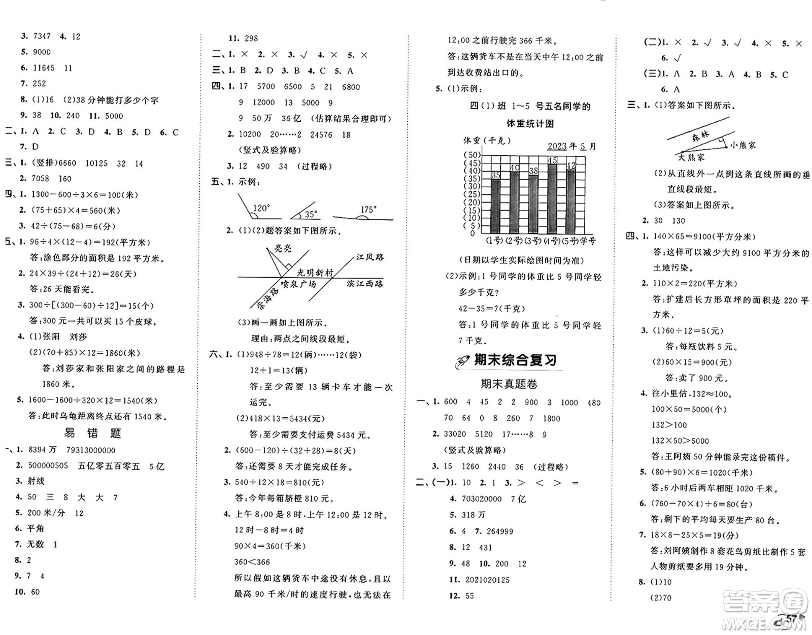 首都師范大學(xué)出版社2024年秋53全優(yōu)卷四年級(jí)數(shù)學(xué)上冊(cè)青島版答案