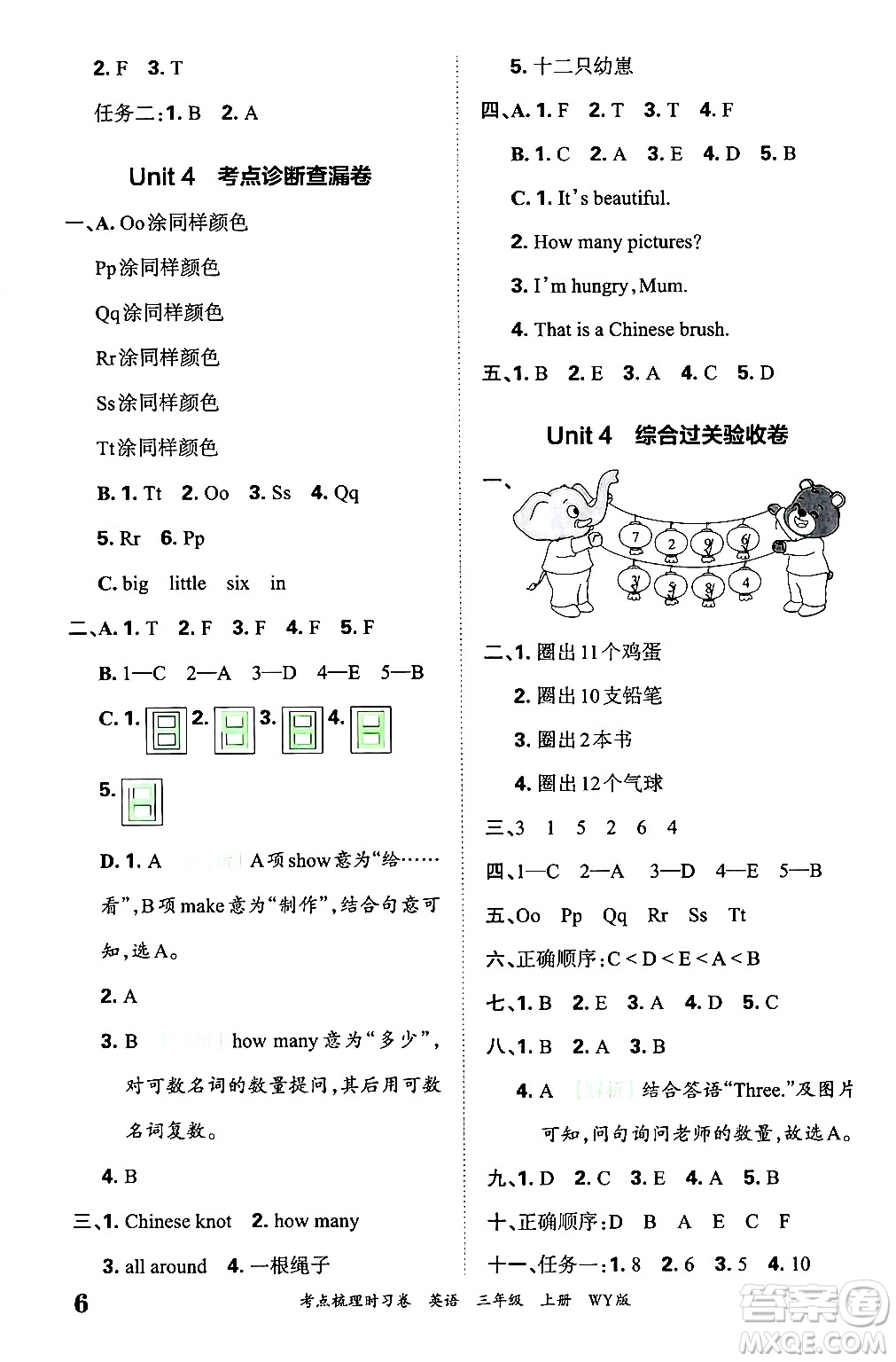 江西人民出版社2024年秋王朝霞考點(diǎn)梳理時(shí)習(xí)卷三年級英語上冊外研版答案