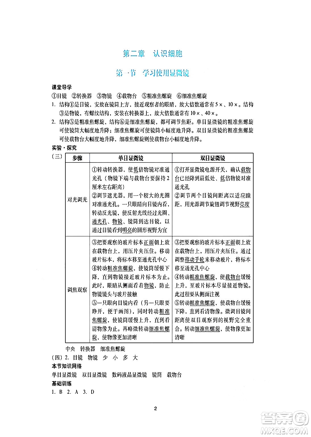 廣州出版社2024年秋陽光學(xué)業(yè)評價七年級生物上冊人教版答案