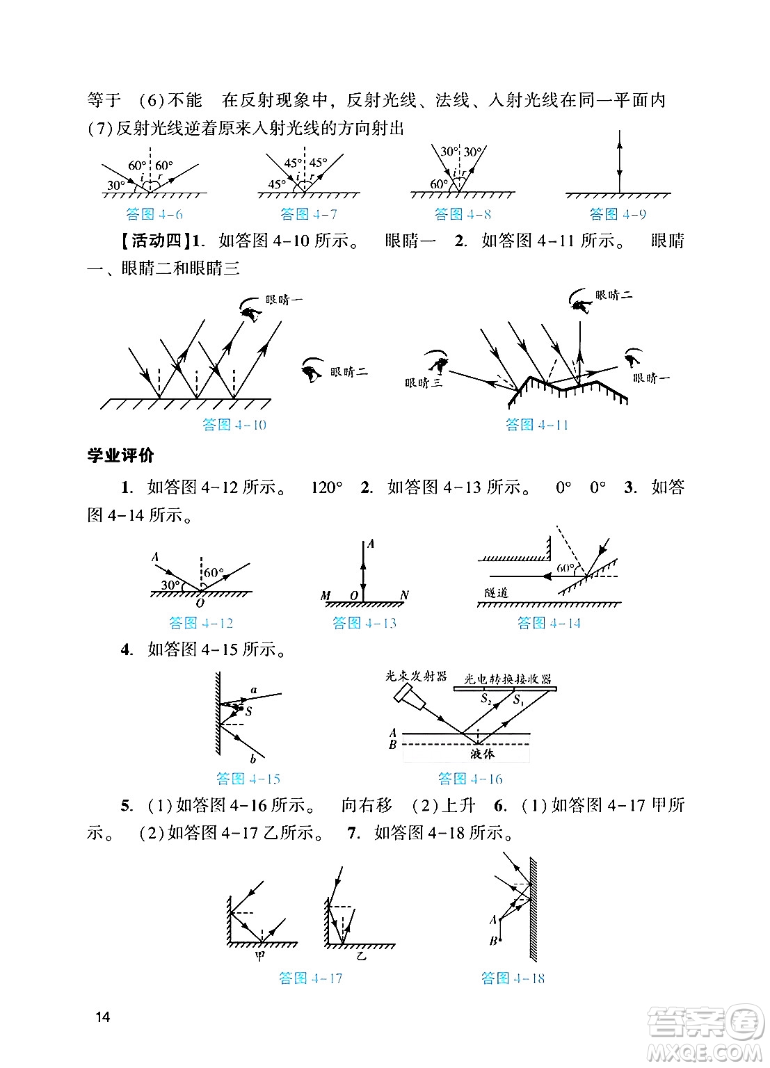 廣州出版社2024年秋陽光學(xué)業(yè)評價八年級物理上冊人教版答案