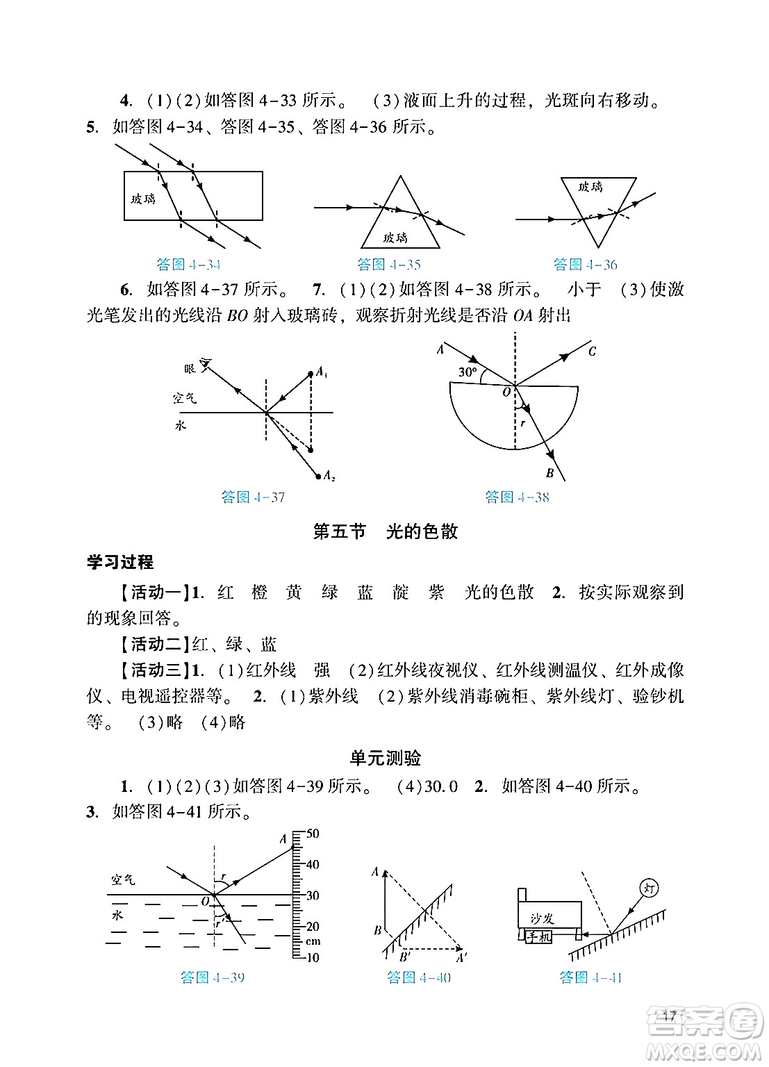 廣州出版社2024年秋陽光學(xué)業(yè)評價八年級物理上冊人教版答案