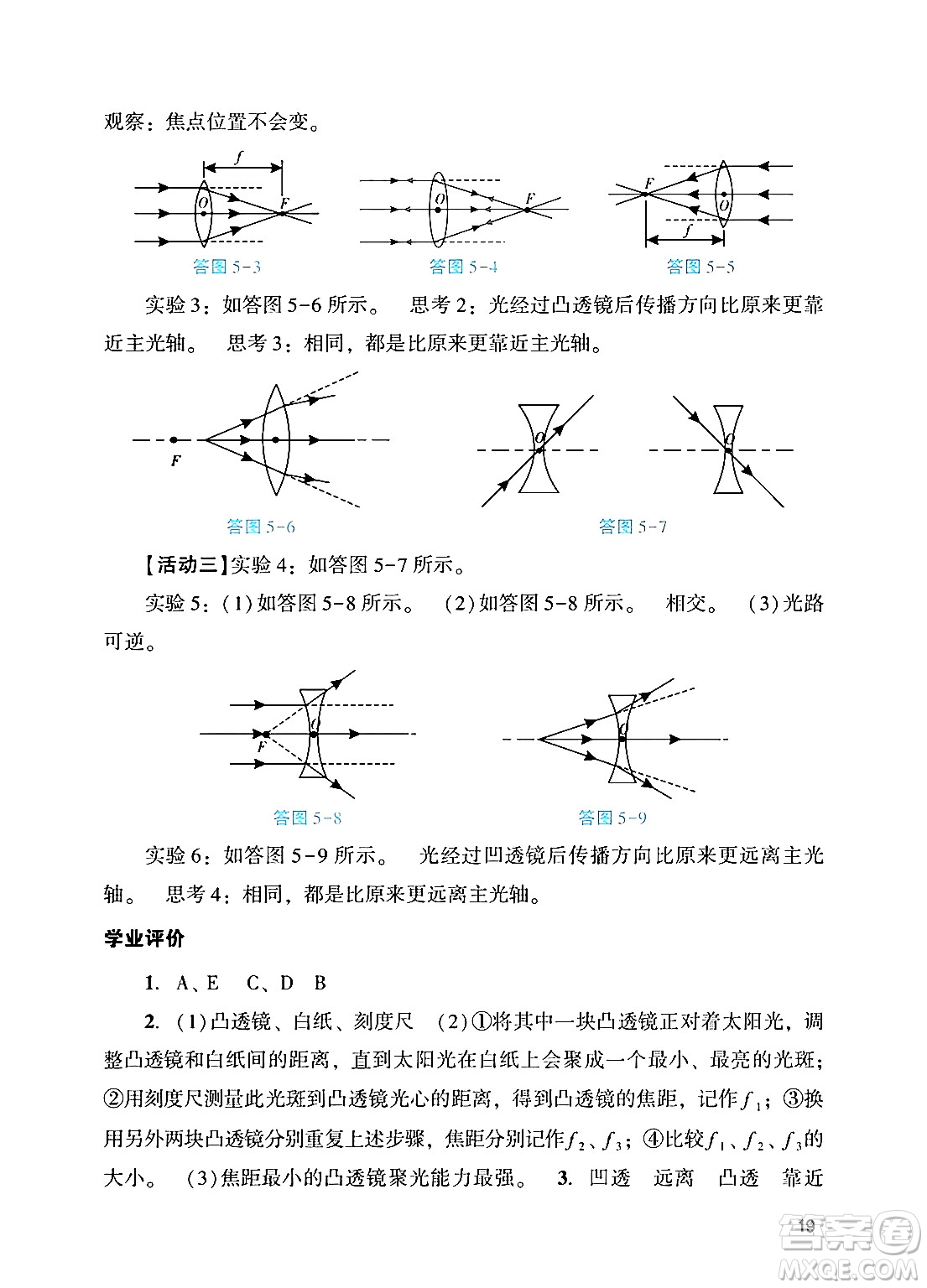 廣州出版社2024年秋陽光學(xué)業(yè)評價八年級物理上冊人教版答案