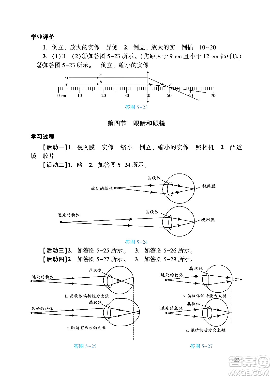 廣州出版社2024年秋陽光學(xué)業(yè)評價八年級物理上冊人教版答案