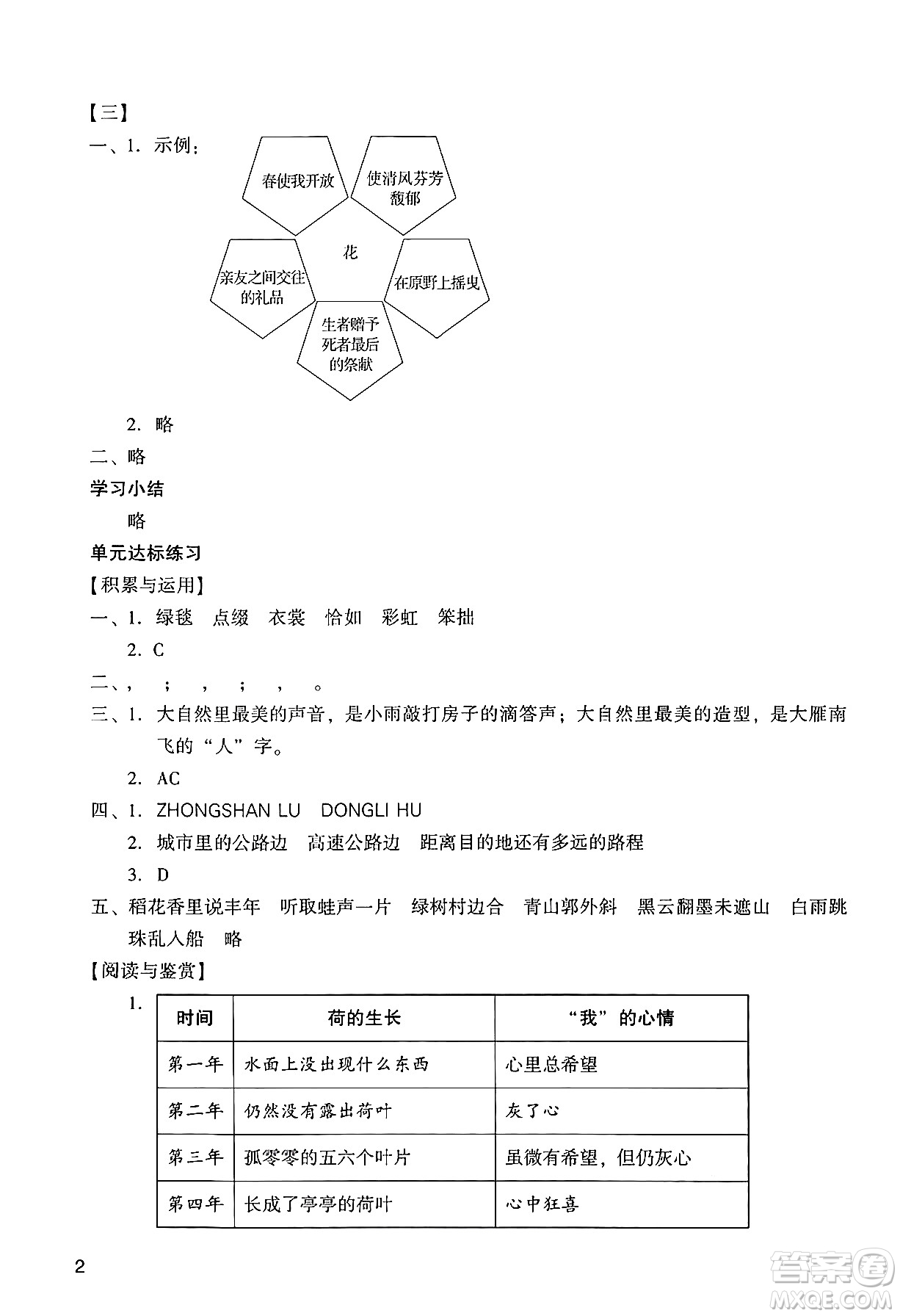 廣州出版社2024年秋陽光學(xué)業(yè)評價六年級語文上冊人教版答案