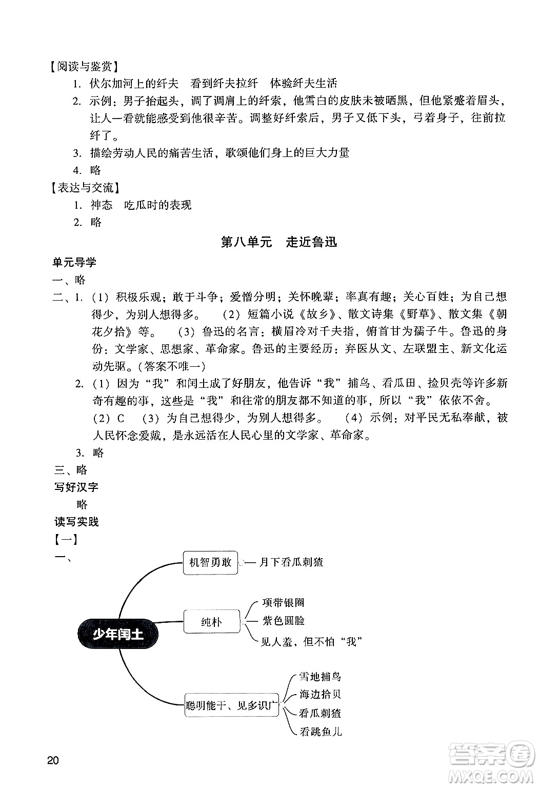 廣州出版社2024年秋陽光學(xué)業(yè)評價六年級語文上冊人教版答案