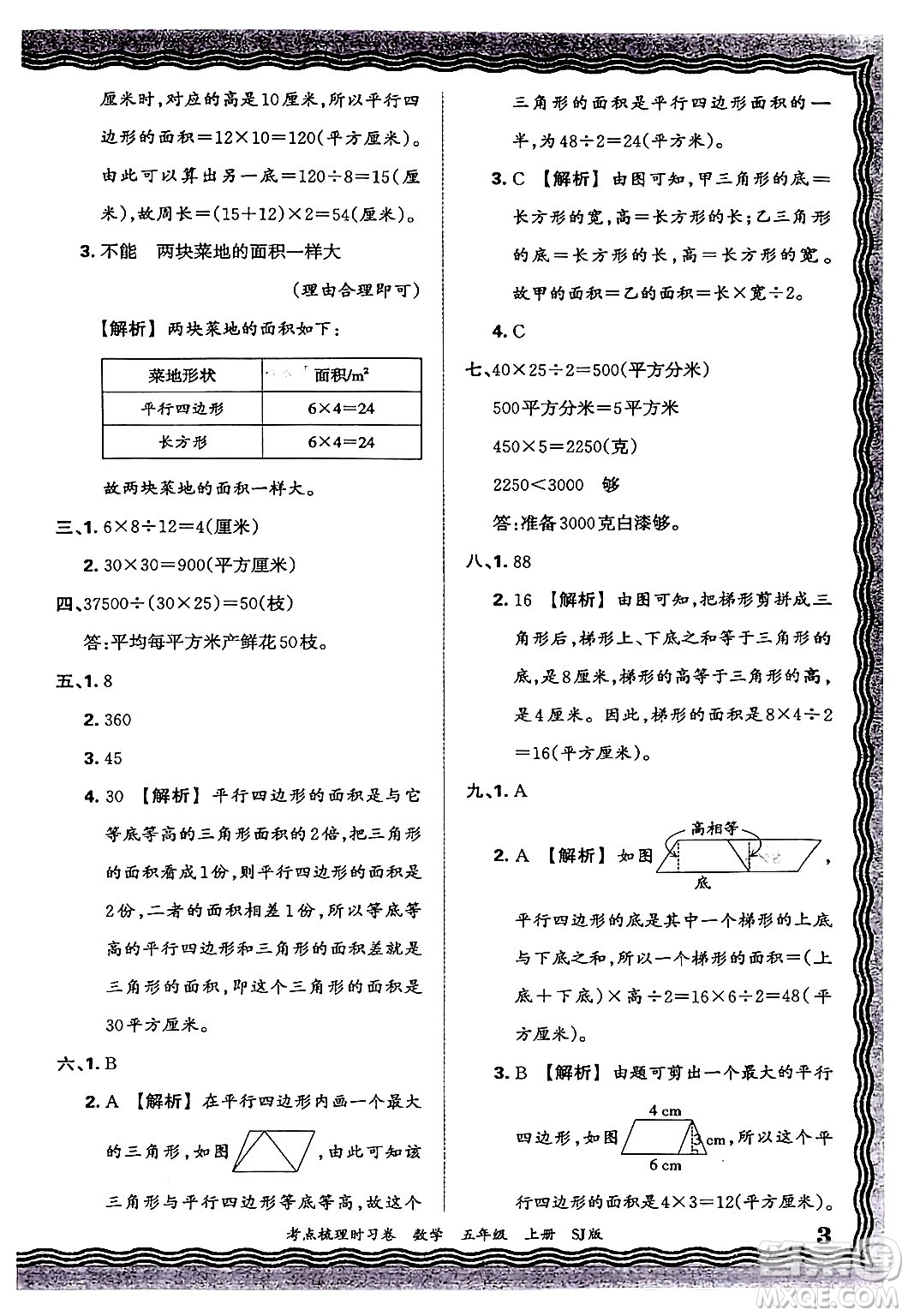 江西人民出版社2024年秋王朝霞考點(diǎn)梳理時(shí)習(xí)卷五年級(jí)數(shù)學(xué)上冊(cè)蘇教版答案