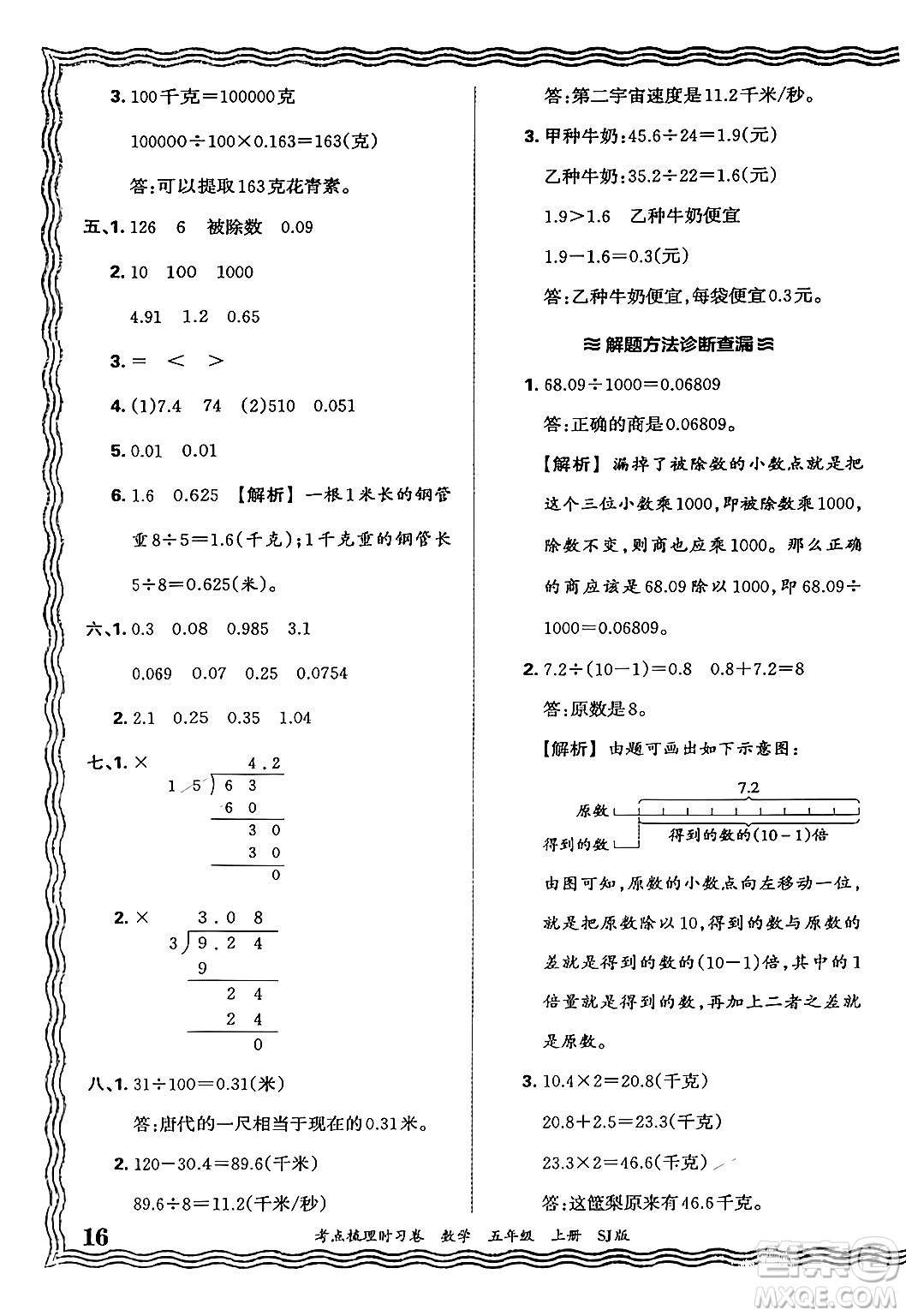 江西人民出版社2024年秋王朝霞考點(diǎn)梳理時(shí)習(xí)卷五年級(jí)數(shù)學(xué)上冊(cè)蘇教版答案