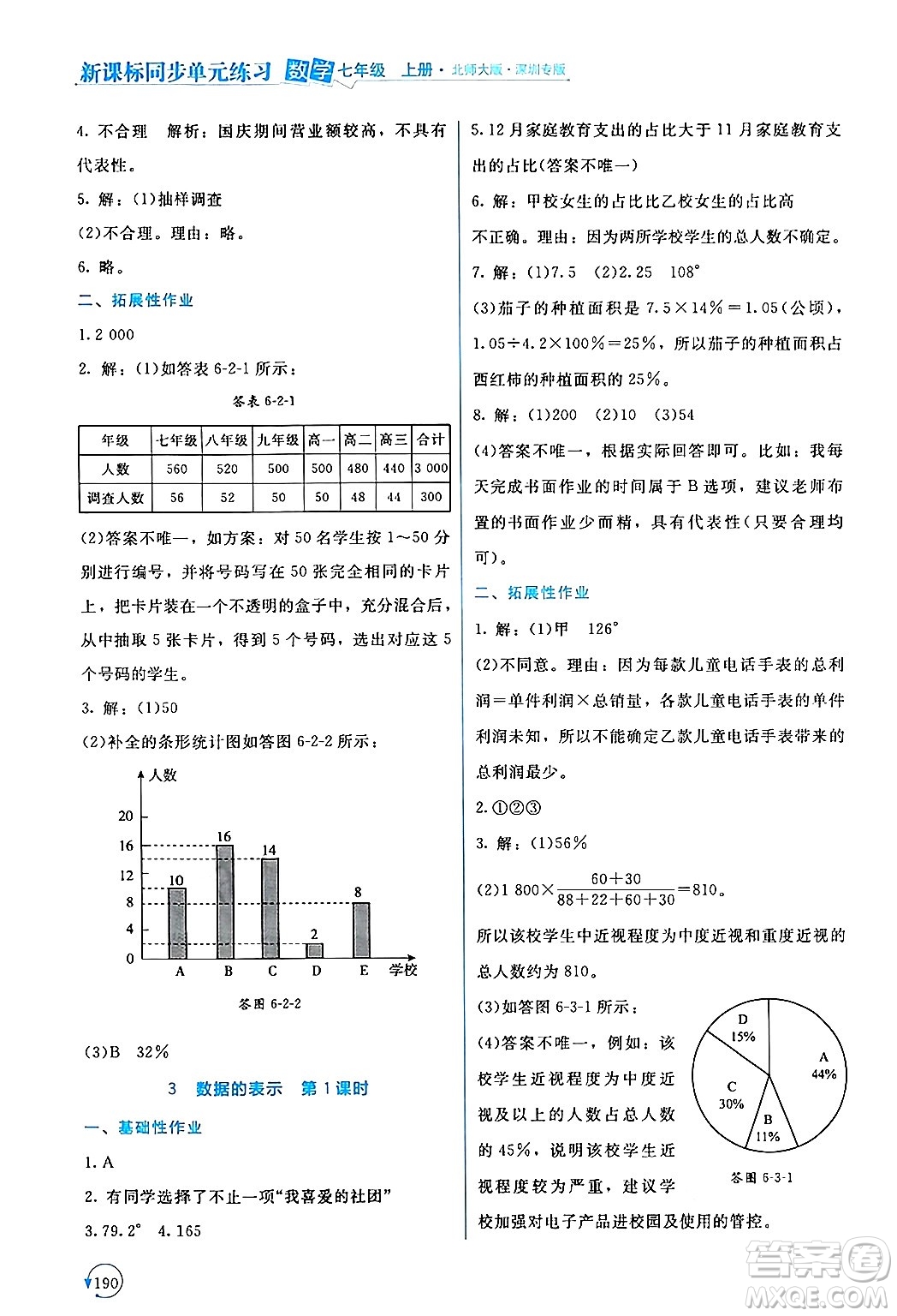 北京師范大學(xué)出版社2024年秋新課標(biāo)同步單元練習(xí)七年級數(shù)學(xué)上冊北師大版深圳專版答案