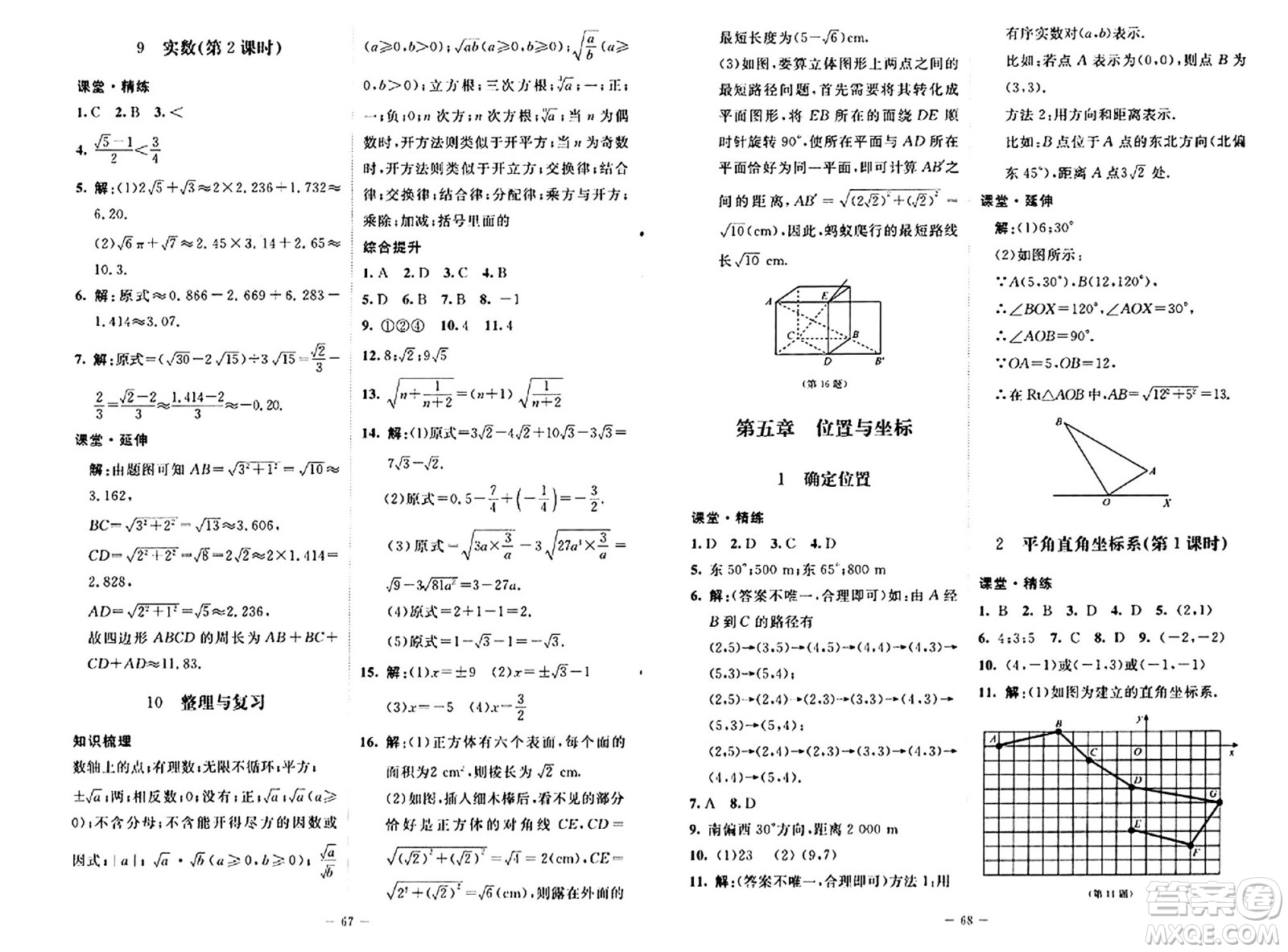 北京師范大學(xué)出版社2024秋初中同步練習(xí)冊(cè)七年級(jí)數(shù)學(xué)上冊(cè)魯教版五四制答案