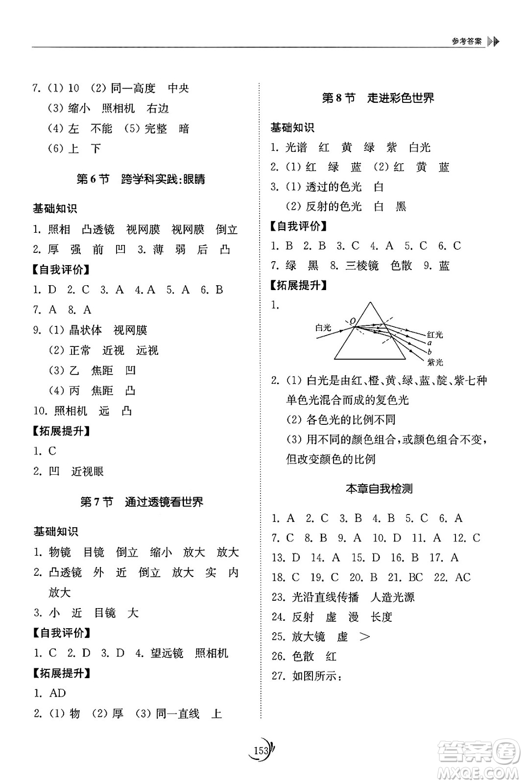 山東科學(xué)技術(shù)出版社2024秋初中同步練習(xí)冊八年級物理上冊教科版答案