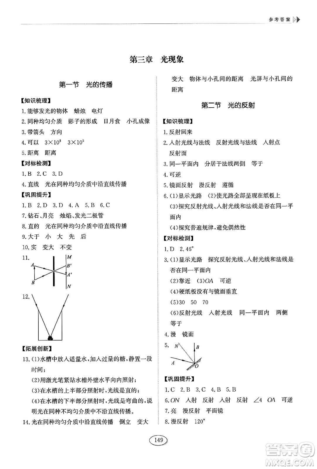 山東科學(xué)技術(shù)出版社2024秋初中同步練習(xí)冊八年級物理上冊魯科版答案