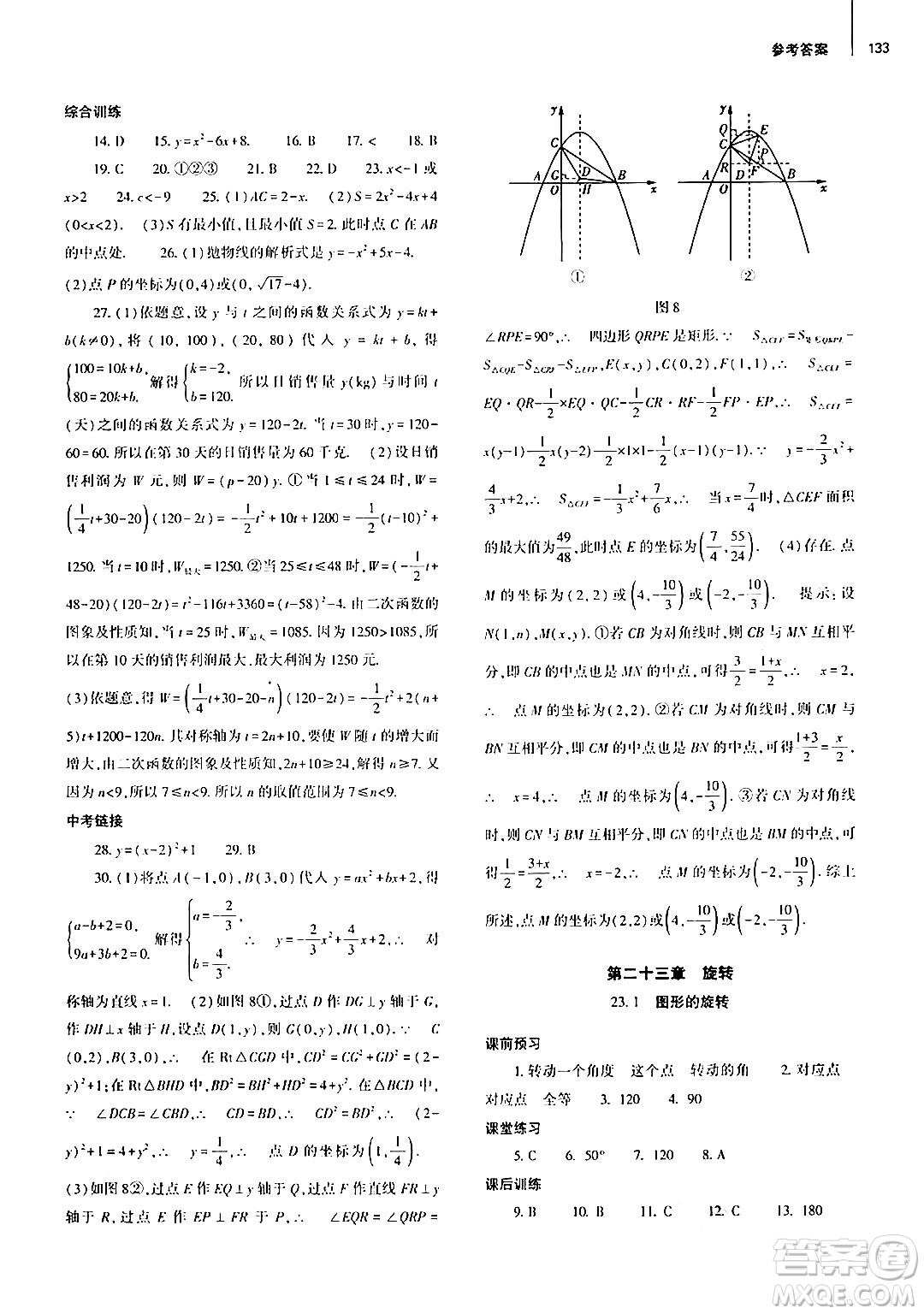 大象出版社2024秋初中同步練習(xí)冊(cè)九年級(jí)數(shù)學(xué)上冊(cè)人教版山東專版答案