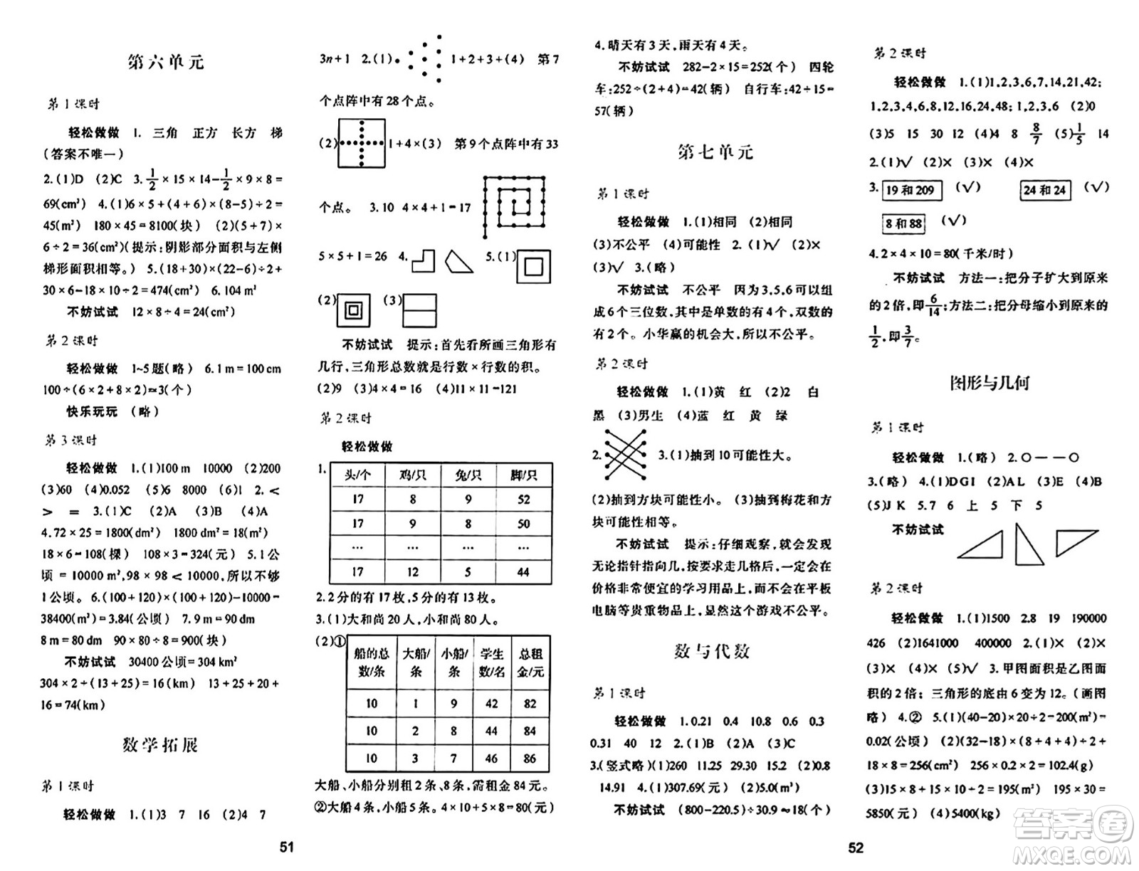 陜西人民教育出版社2024年秋學(xué)習(xí)與評(píng)價(jià)五年級(jí)數(shù)學(xué)上冊(cè)北師大版C版答案