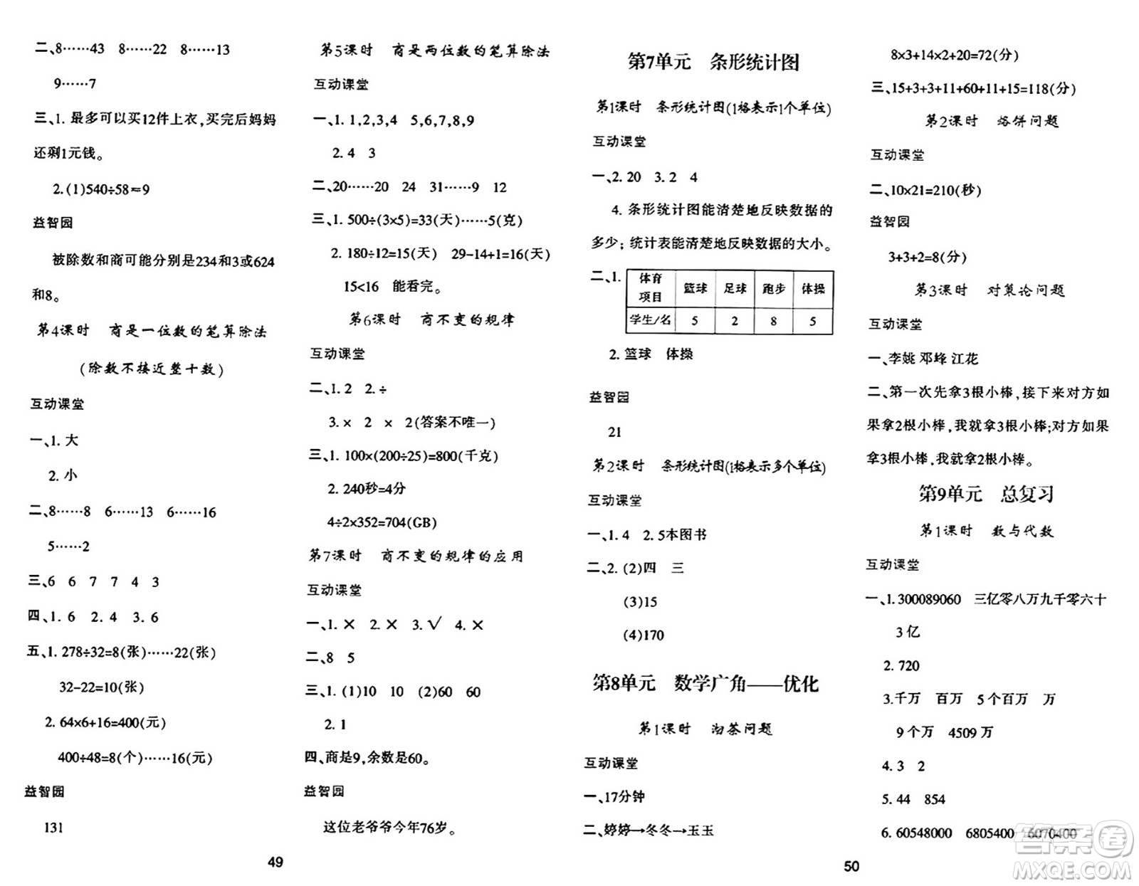 陜西人民教育出版社2024年秋學(xué)習與評價四年級數(shù)學(xué)上冊人教版答案