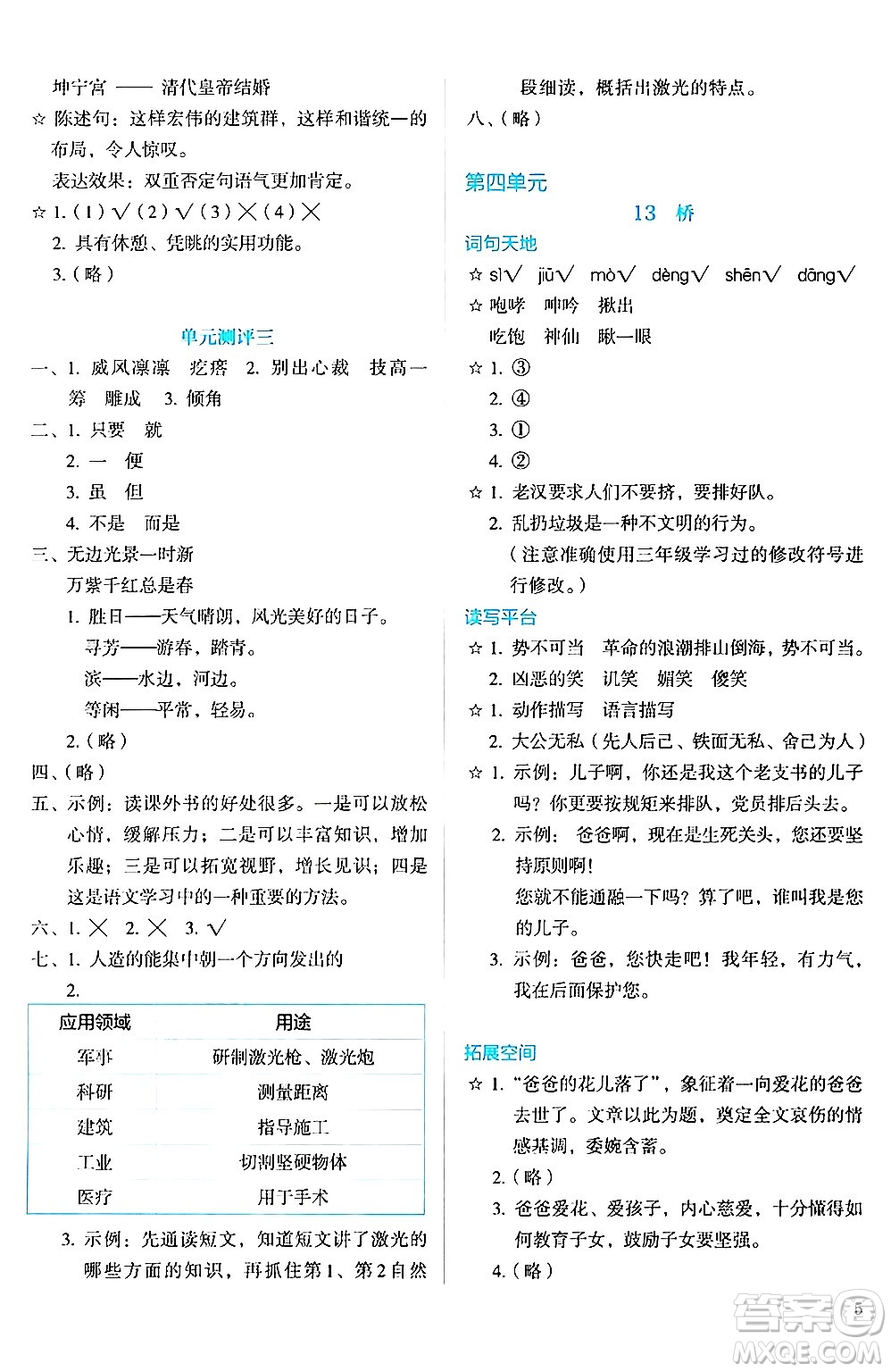 人民教育出版社2024年秋人教金學(xué)典同步練習(xí)冊(cè)同步解析與測(cè)評(píng)六年級(jí)語(yǔ)文上冊(cè)人教版答案