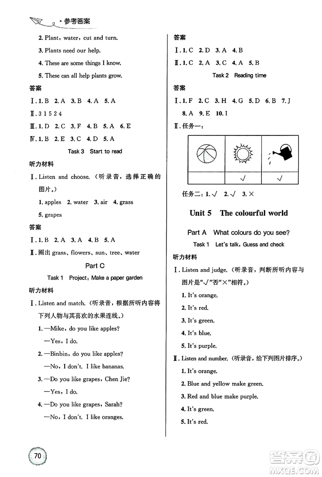 人民教育出版社2024年秋小學(xué)同步測(cè)控優(yōu)化設(shè)計(jì)三年級(jí)英語(yǔ)上冊(cè)人教PEP版廣東專(zhuān)版答案