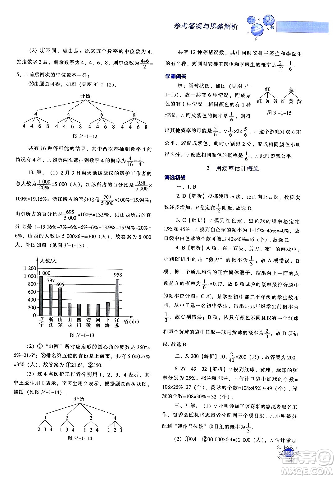 遼寧教育出版社2024年秋尖子生題庫(kù)九年級(jí)數(shù)學(xué)上冊(cè)北師大版答案