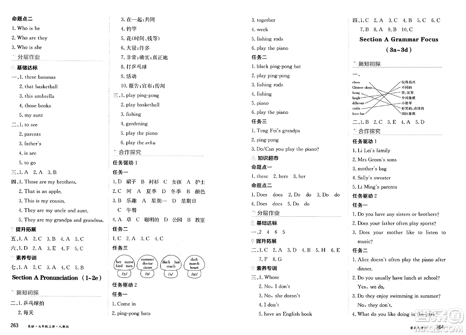 黑龍江教育出版社2024年秋資源與評(píng)價(jià)七年級(jí)英語(yǔ)上冊(cè)人教版黑龍江專(zhuān)版答案