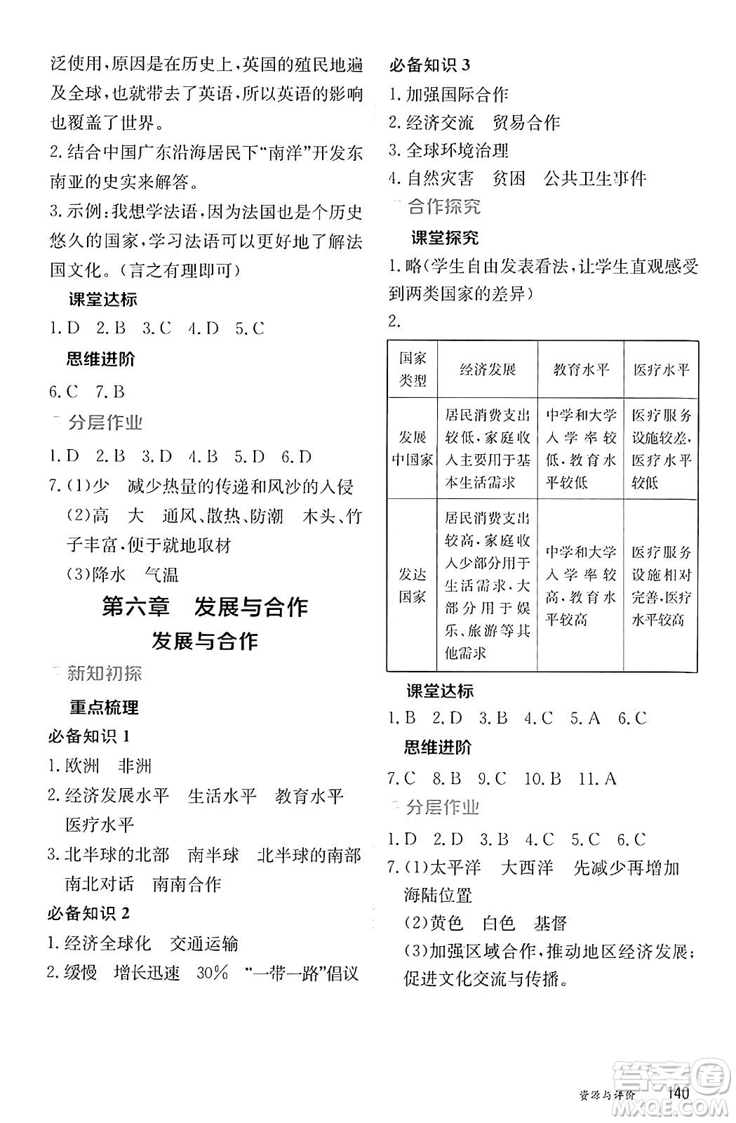 黑龍江教育出版社2024年秋資源與評價七年級地理上冊人教版黑龍江專版答案