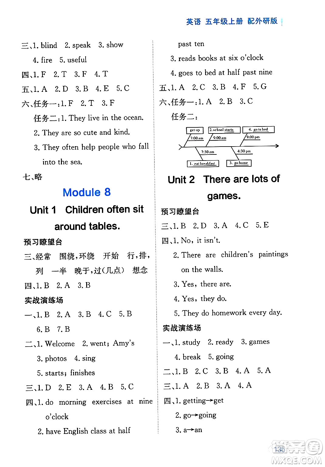 黑龍江教育出版社2024年秋資源與評價(jià)五年級英語上冊外研版黑龍江專版答案