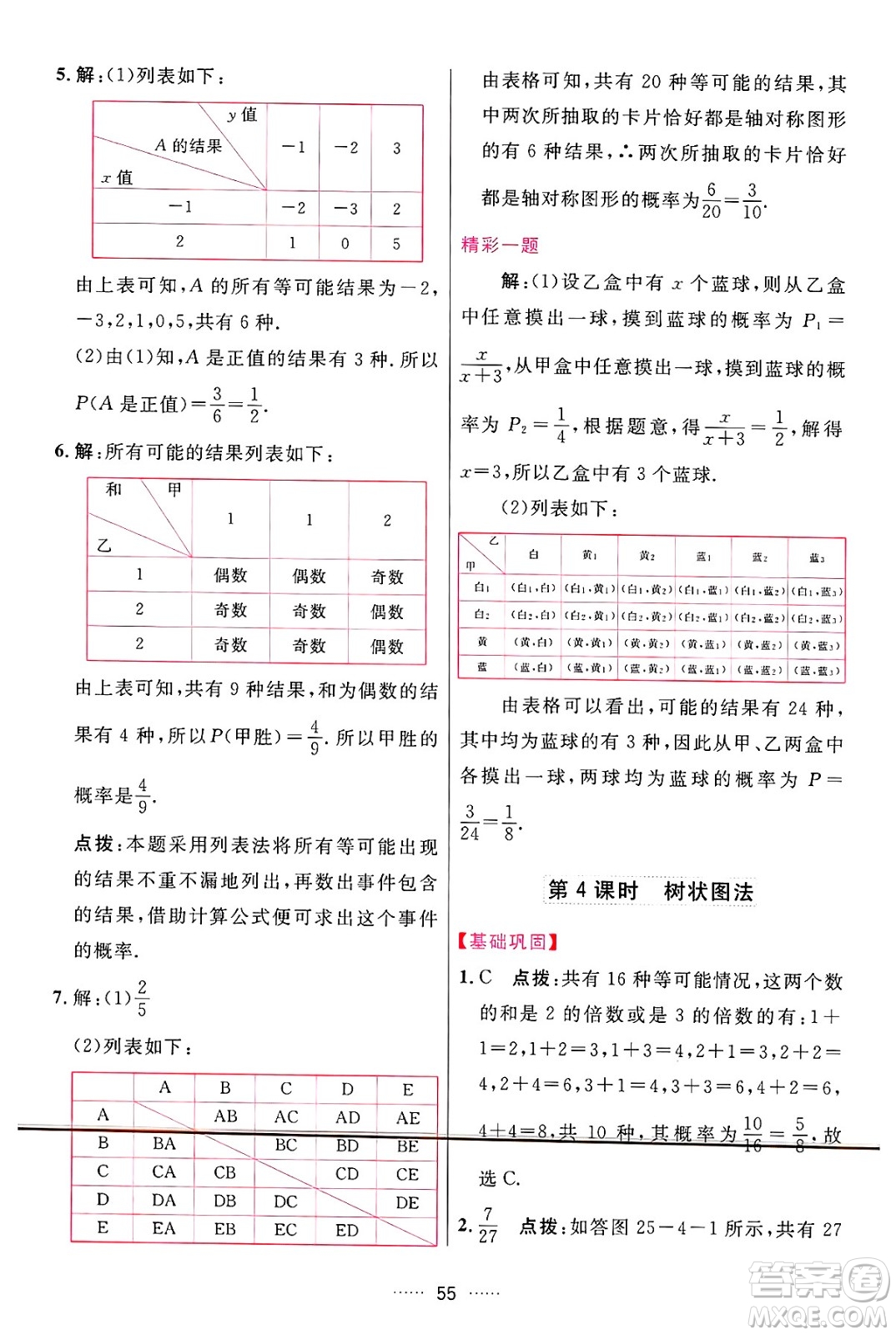 吉林教育出版社2024年秋三維數(shù)字課堂九年級數(shù)學(xué)上冊人教版答案