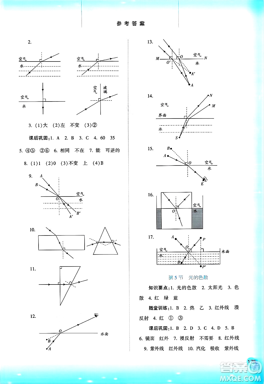 河北人民出版社2024年秋同步訓(xùn)練八年級物理上冊人教版答案