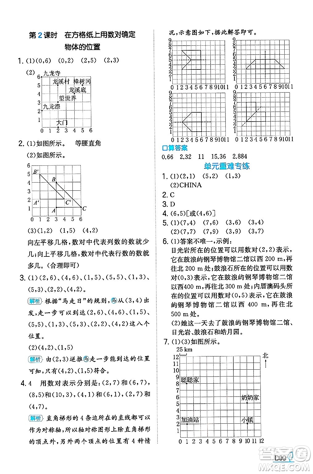 湖南教育出版社2024年秋一本同步訓(xùn)練五年級(jí)數(shù)學(xué)上冊(cè)人教版福建專版答案