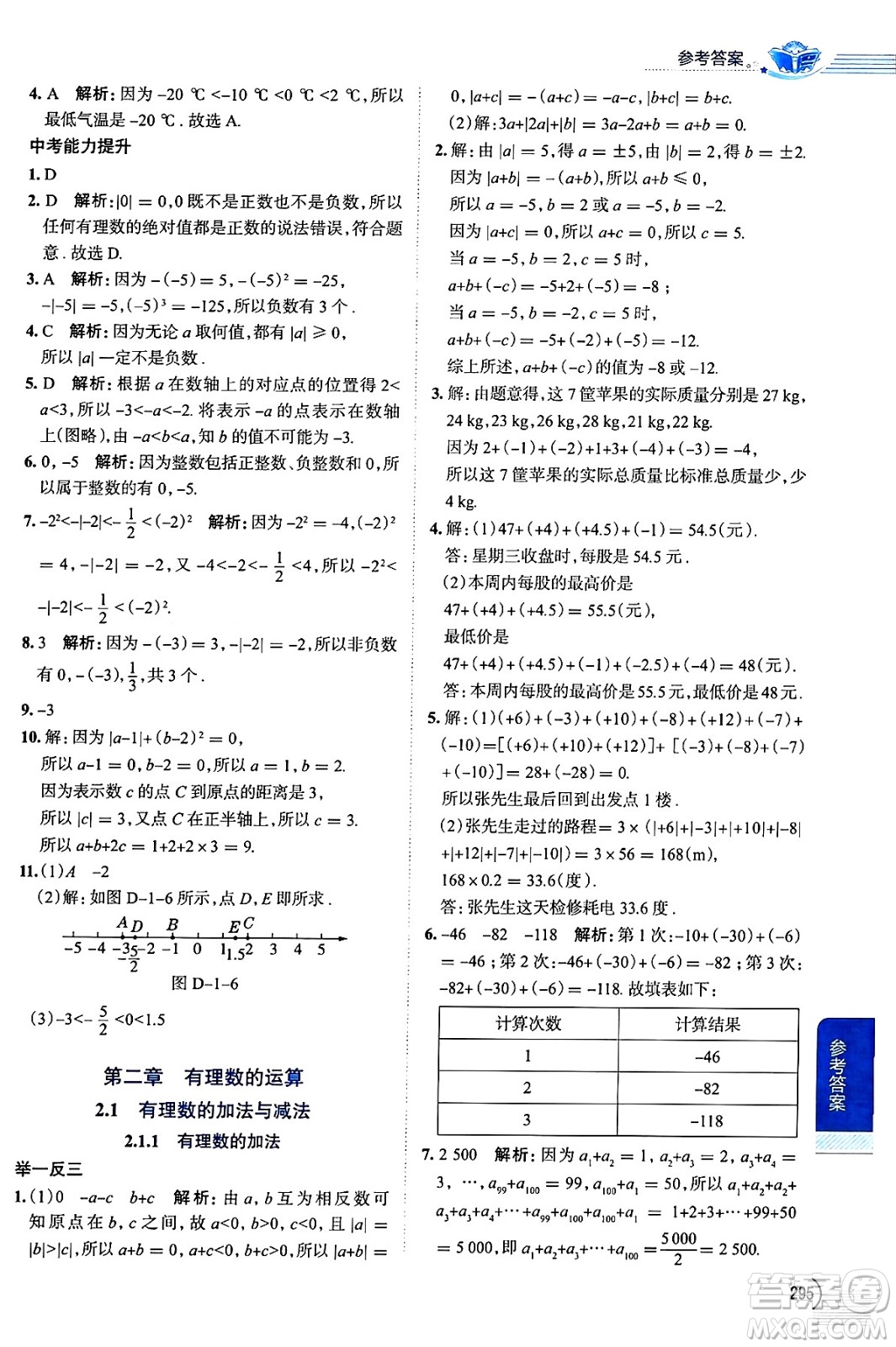 陜西人民教育出版社2024年秋中學(xué)教材全解七年級(jí)數(shù)學(xué)上冊(cè)人教版答案