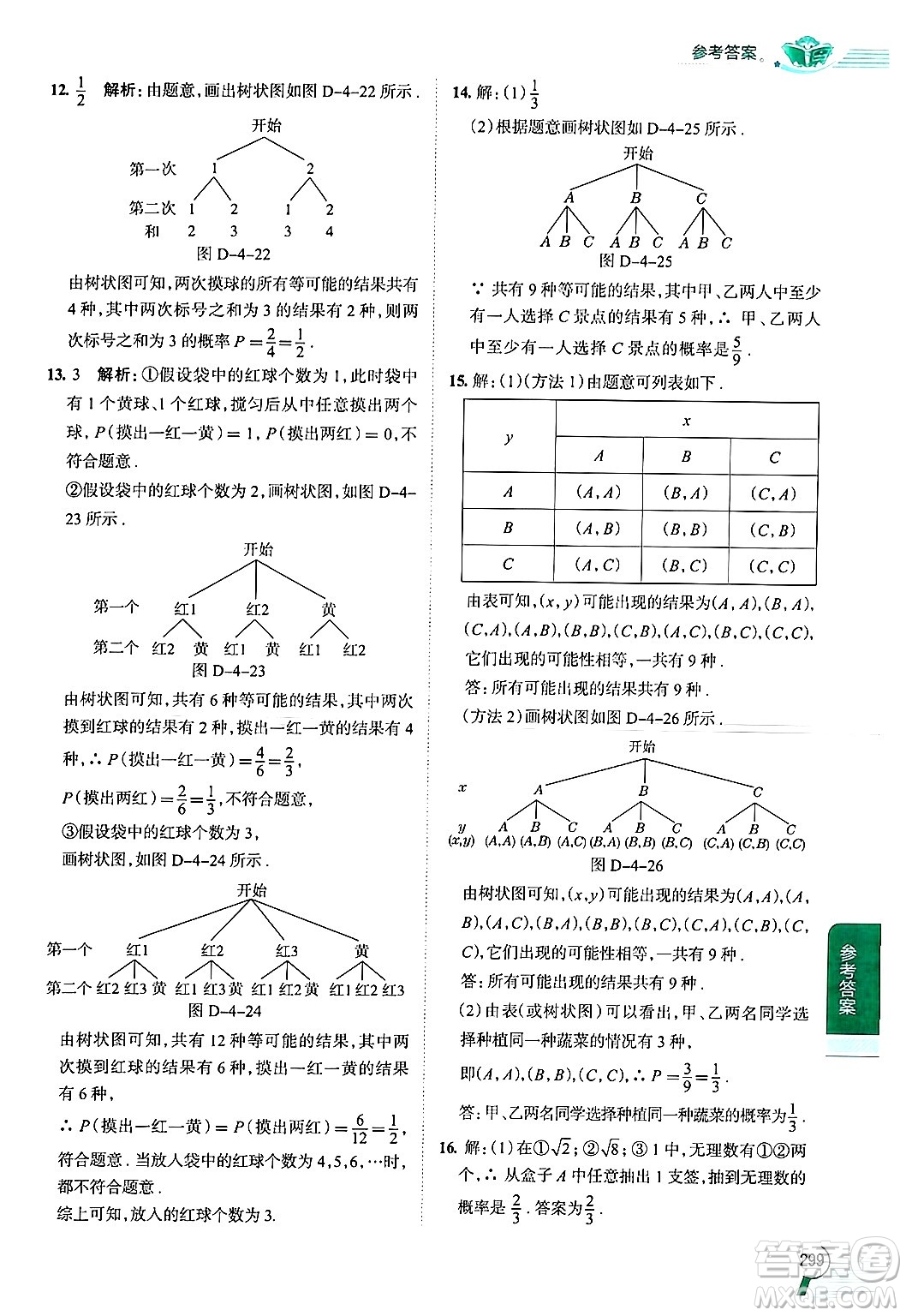 陜西人民教育出版社2024年秋中學(xué)教材全解九年級(jí)數(shù)學(xué)上冊(cè)蘇科版答案