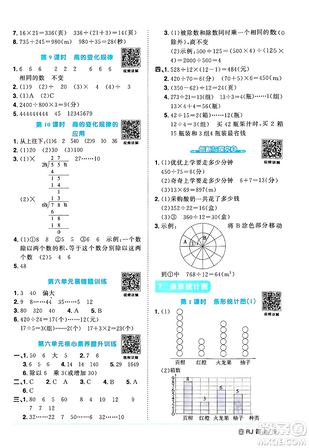 廣東人民出版社2024年秋陽(yáng)光同學(xué)課時(shí)優(yōu)化作業(yè)四年級(jí)數(shù)學(xué)上冊(cè)人教版廣東專版答案