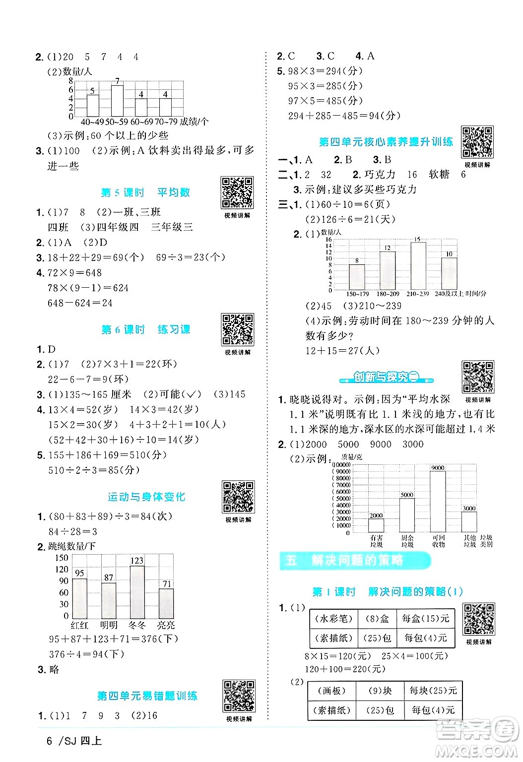 江西教育出版社2024年秋陽光同學(xué)課時優(yōu)化作業(yè)四年級數(shù)學(xué)上冊蘇教版答案