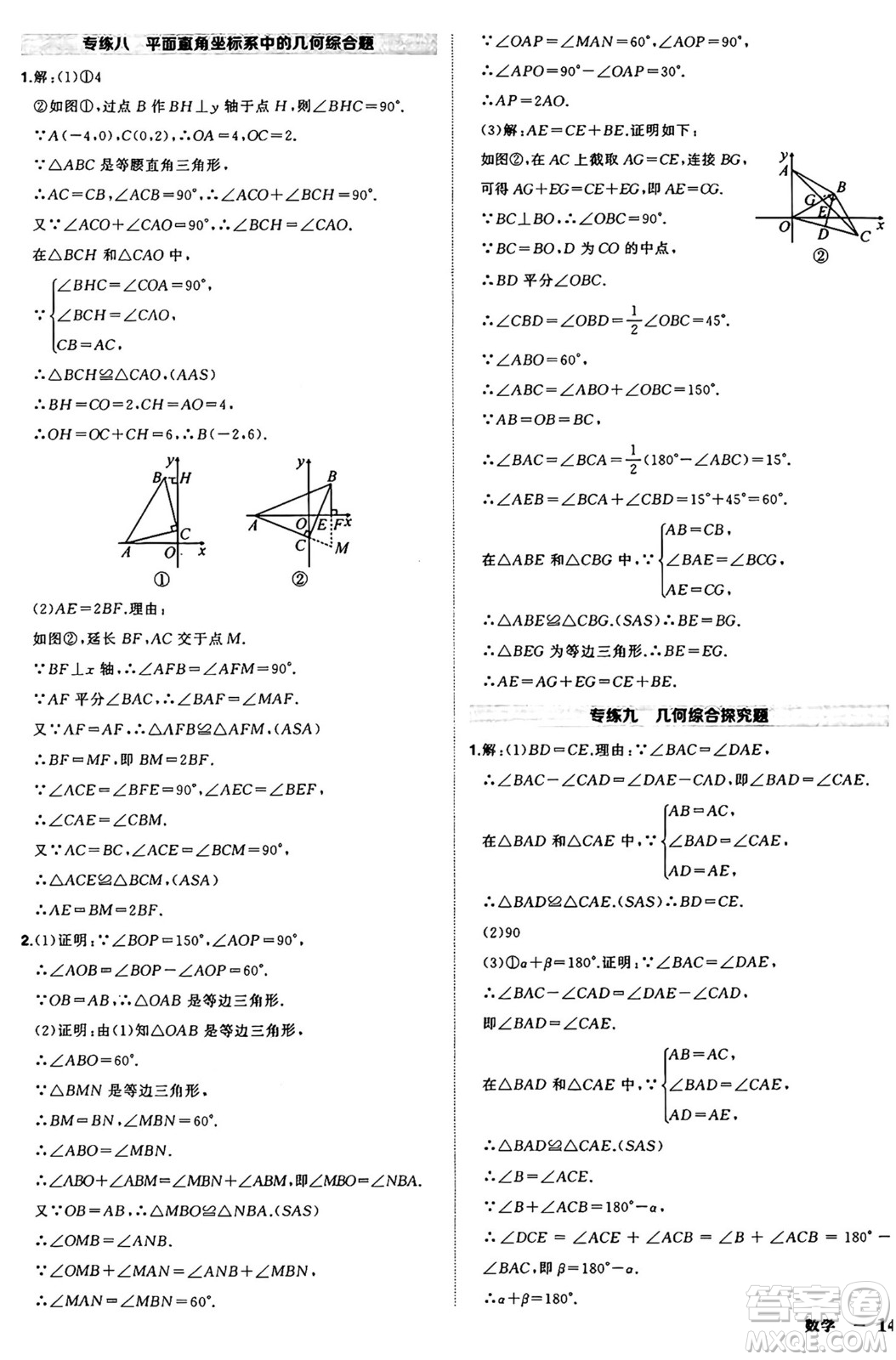 長江出版社2024年秋狀元成才路創(chuàng)優(yōu)作業(yè)八年級數(shù)學(xué)上冊滬科版安徽專版答案