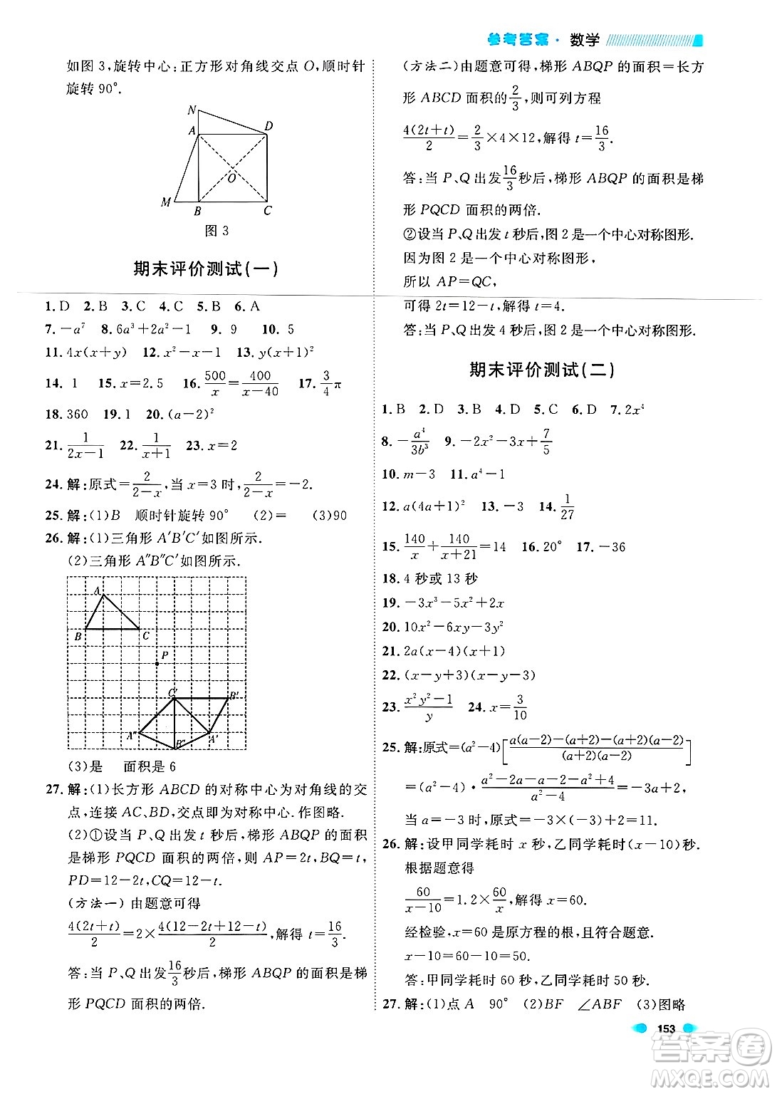 天津人民出版社2024年秋上海作業(yè)七年級(jí)數(shù)學(xué)上冊(cè)上海專版答案